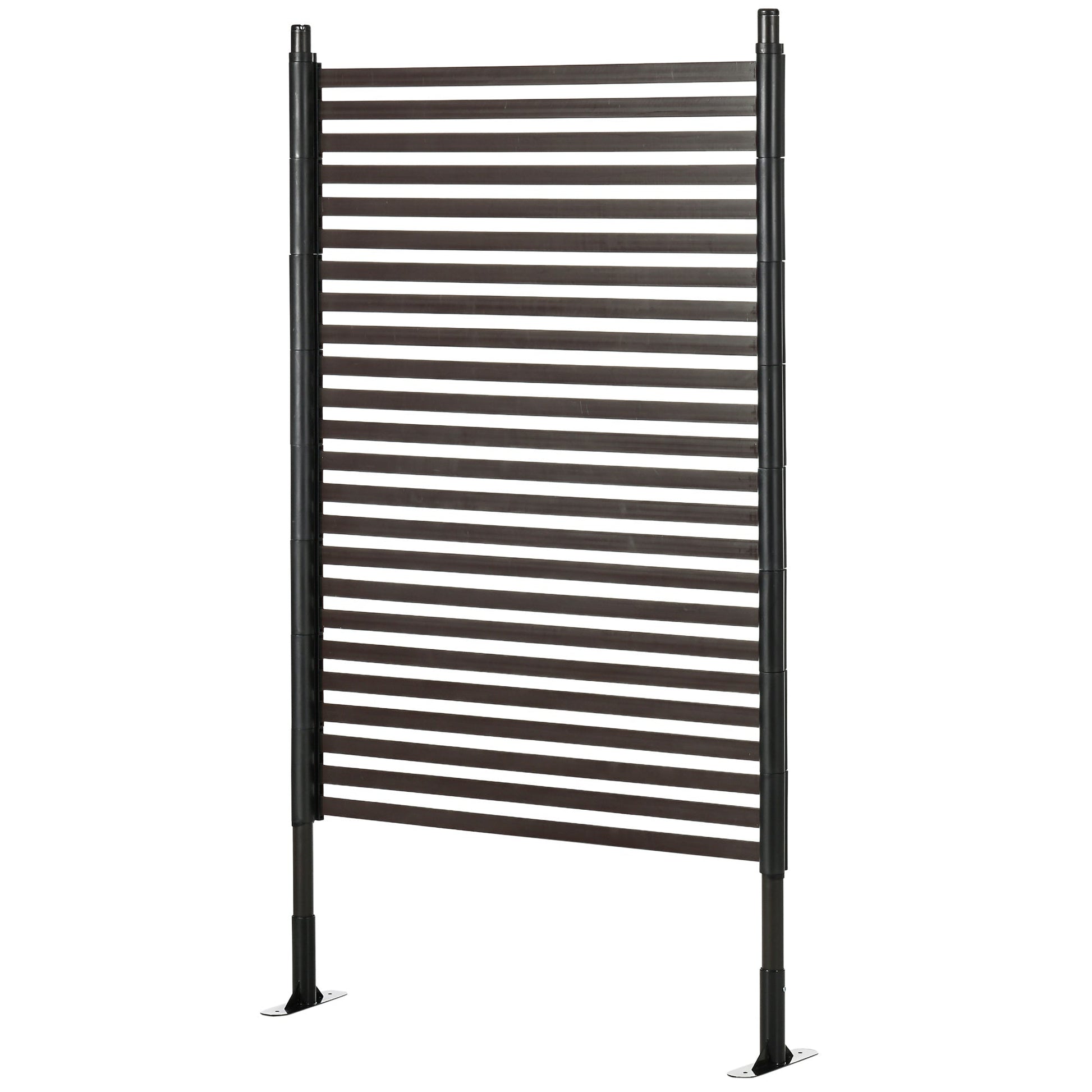 Garden Fence with 2 Standing Ways for Hard & Soft Ground, Decorative Outdoor Divider, Metal Animal Barrier Fence for Garden Patio, Brown