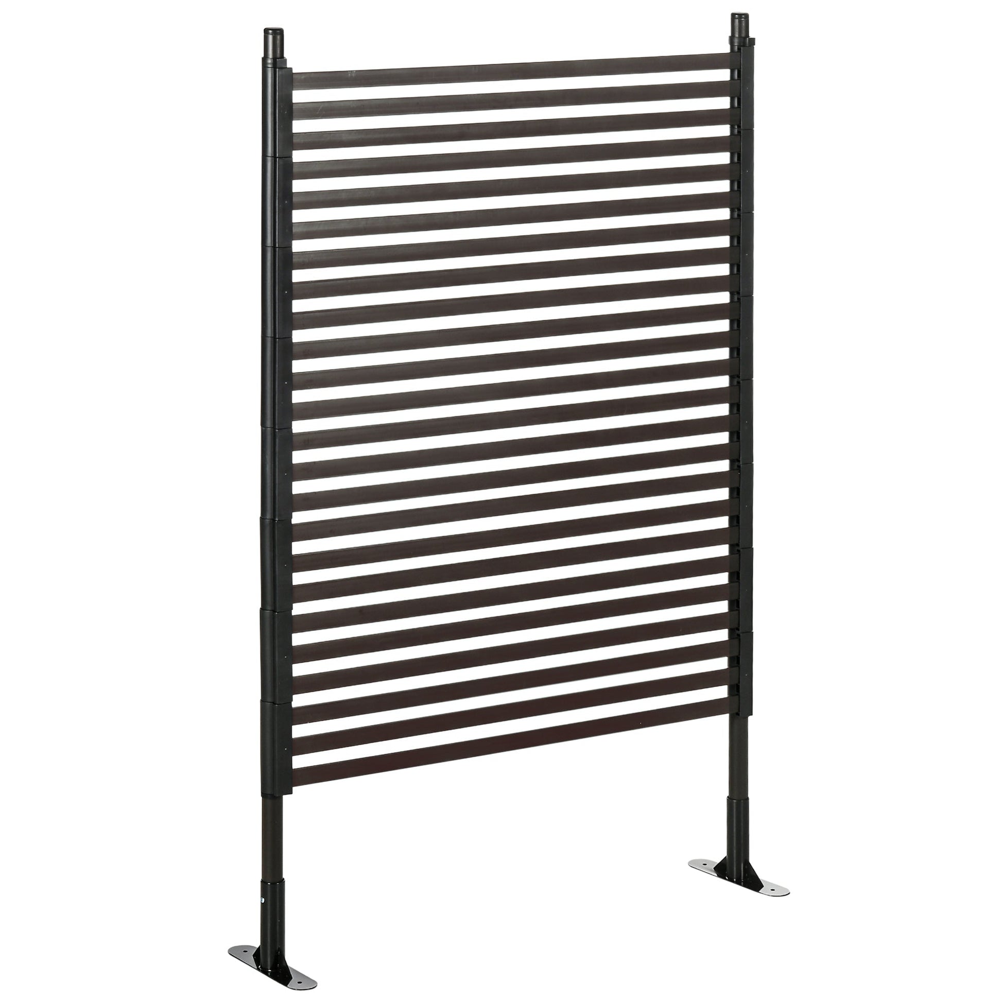 Garden Fence with 2 Standing Ways for Hard & Soft Ground, Decorative Outdoor Divider, Metal Animal Barrier Fence for Garden Patio, Brown