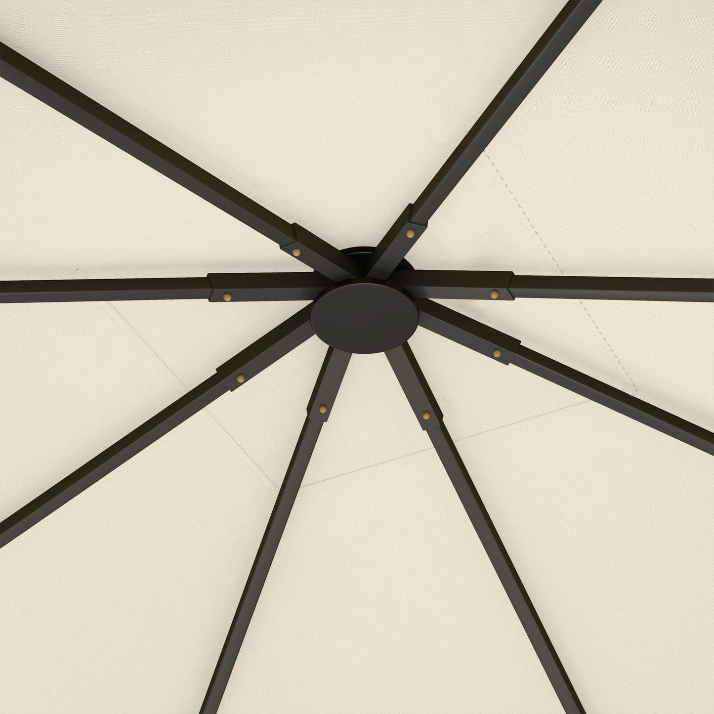 3 x 3(m) Gazebo Canopy Replacement Cover, Garden Gazebo Roof Replacement with Drain Holes, Water Resistant PVC Coating, 370g/㎡, UPF30+, TOP COVER ONLY, Cream White