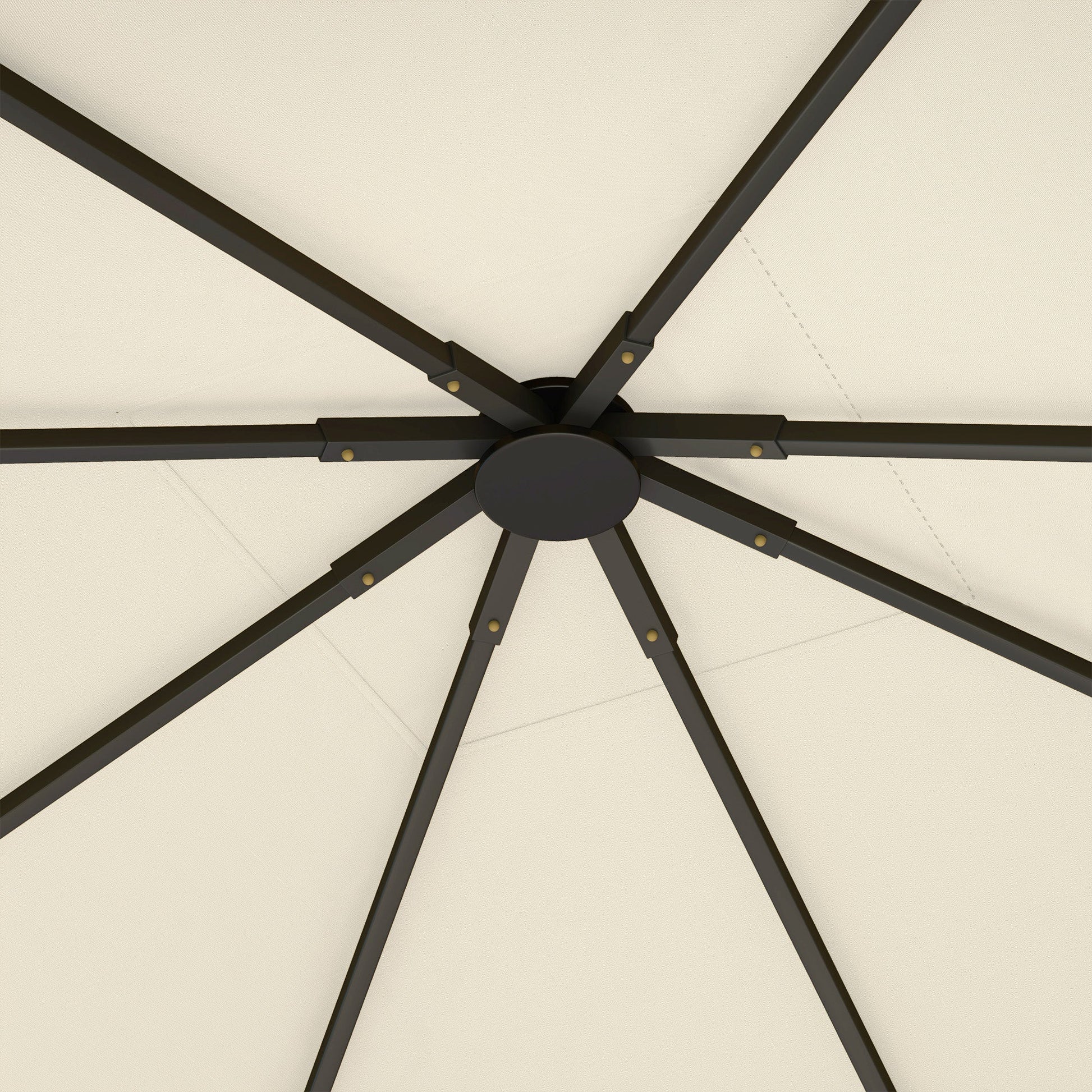 3 x 3(m) Gazebo Canopy Replacement Cover, Garden Gazebo Roof Replacement with Drain Holes, Water Resistant PVC Coating, 370g/㎡, UPF30+, TOP COVER ONLY, Cream White