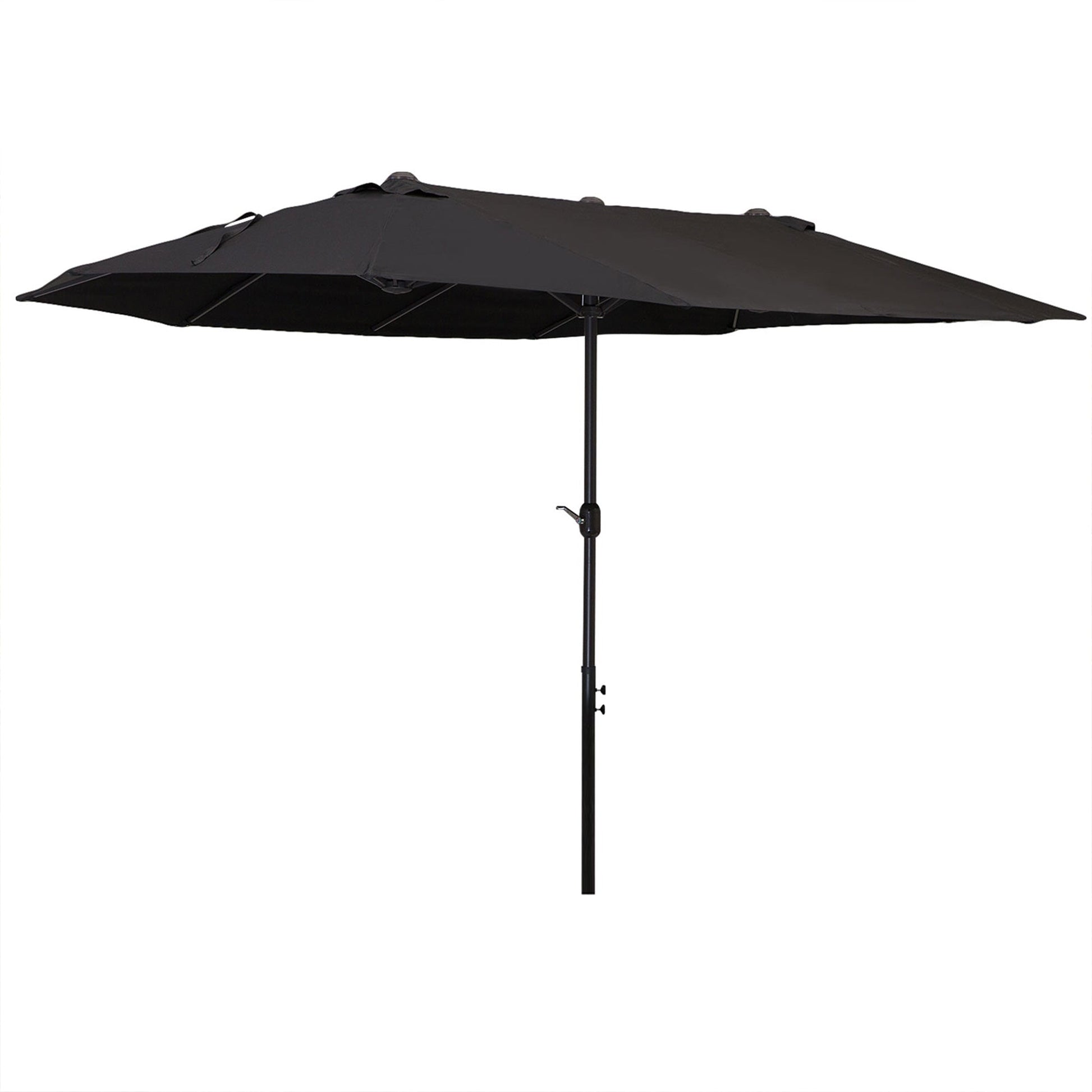 4.6m Garden Parasol Double-Sided Sun Umbrella Patio Market Canopy Shade Outdoor Black - NO BASE