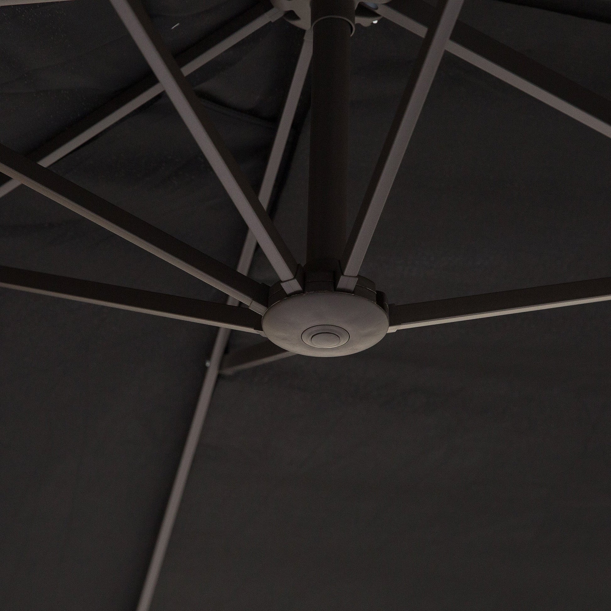 4.6m Garden Parasol Double-Sided Sun Umbrella Patio Market Canopy Shade Outdoor Black - NO BASE