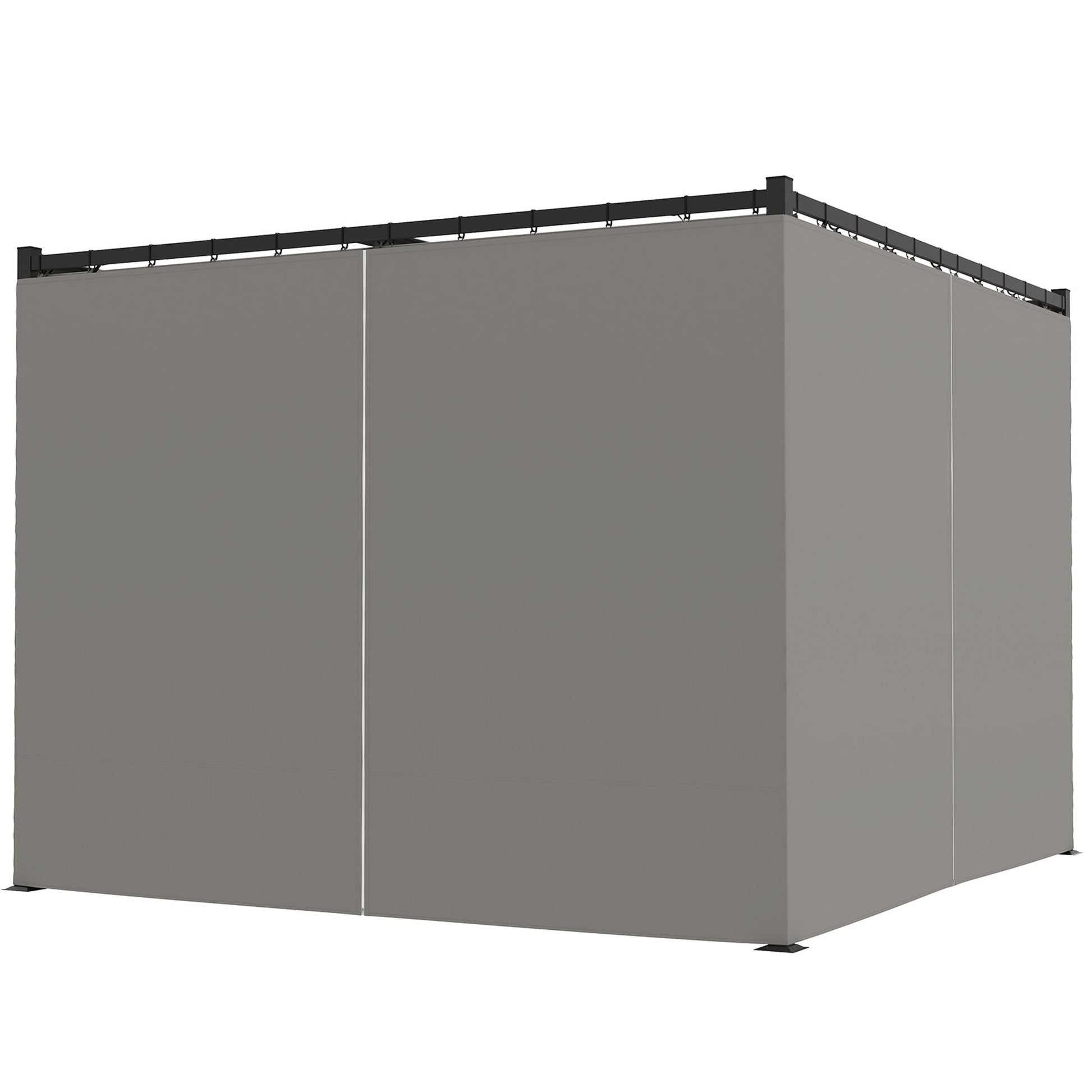 3 x 3(m) Pergola with Retractable Roof Canopy and Curtains, Metal Frame Garden Gazebo Outdoor Sun Shade Shelter for Grill, Patio, Deck, Light Grey