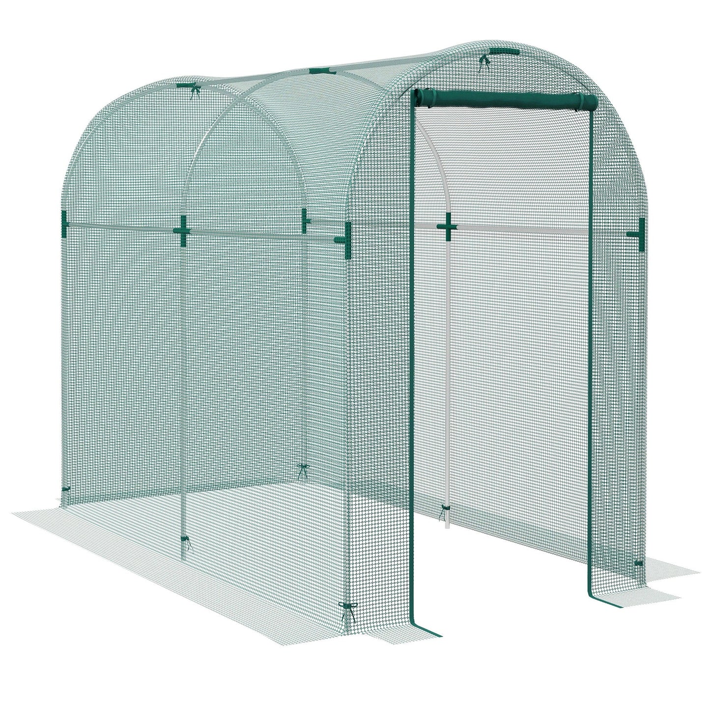 Fruit Cage Bird Netting, Heavy Duty Fruit and Vegetable Protection Tent with Zipped Door, Anti Bird, Insects, Small Animals, 1.2 x 2.4 x 1.9m, Green