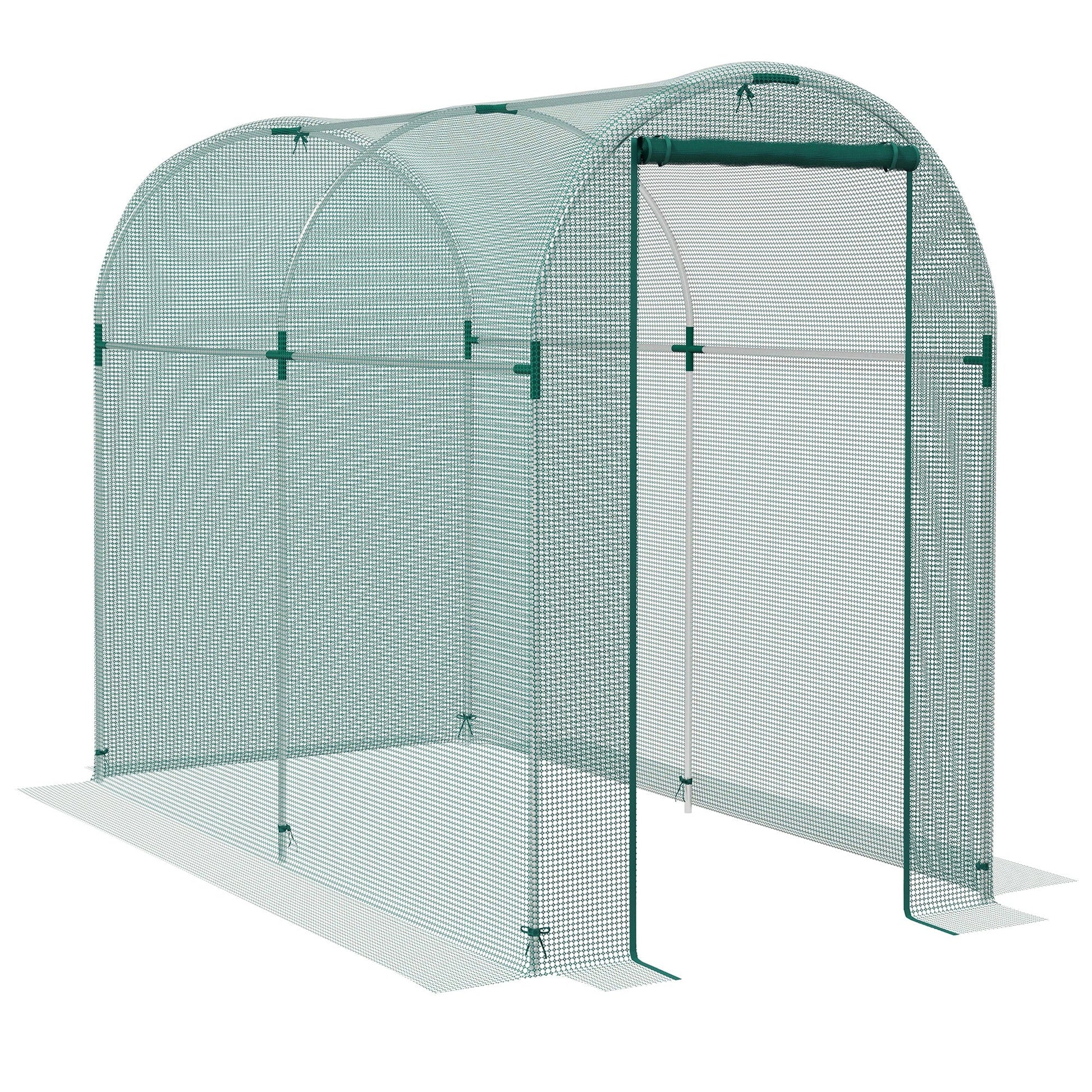 Fruit Cage Bird Netting, Heavy Duty Fruit and Vegetable Protection Tent with Zipped Door, Anti Bird, Insects, Small Animals, 1.2 x 2.4 x 1.9m, Green