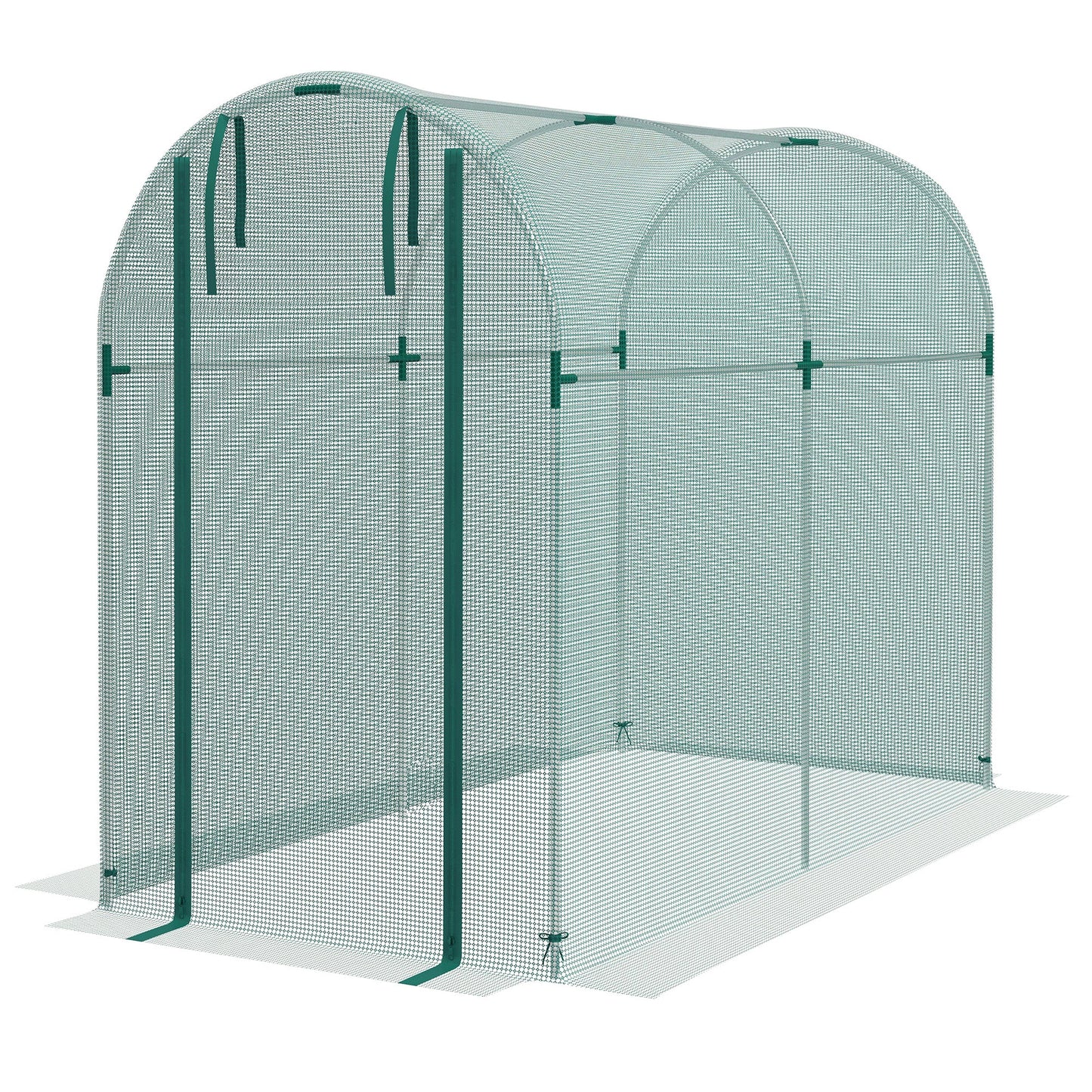 Fruit Cage Bird Netting, Heavy Duty Fruit and Vegetable Protection Tent with Zipped Door, Anti Bird, Insects, Small Animals, 1.2 x 2.4 x 1.9m, Green