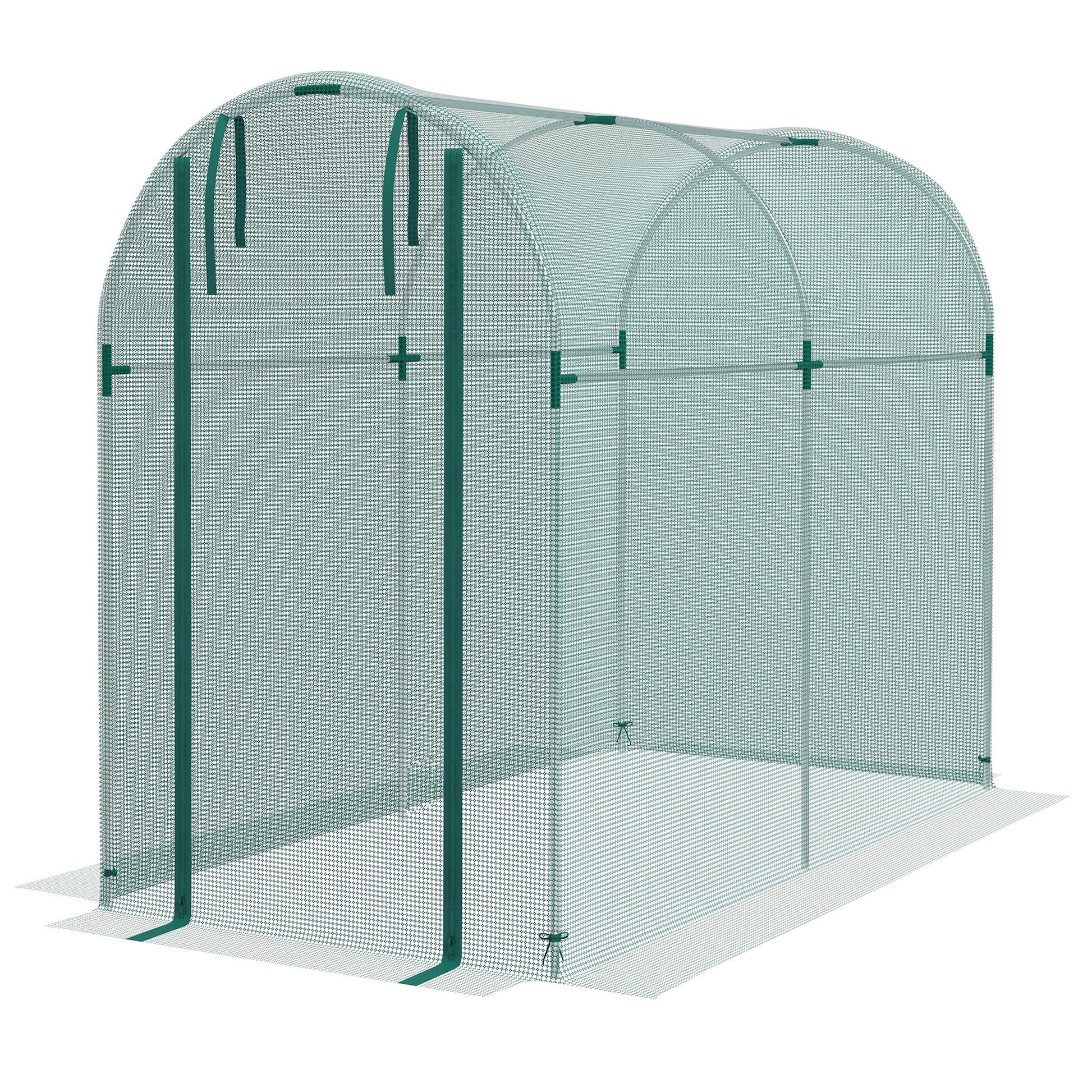 Fruit Cage Bird Netting, Heavy Duty Fruit and Vegetable Protection Tent with Zipped Door, Anti Bird, Insects, Small Animals, 1.2 x 2.4 x 1.9m, Green