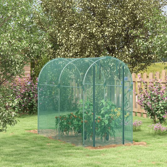 Fruit Cage Bird Netting, Heavy Duty Fruit and Vegetable Protection Tent with Zipped Door, Anti Bird, Insects, Small Animals, 1.2 x 2.4 x 1.9m, Green