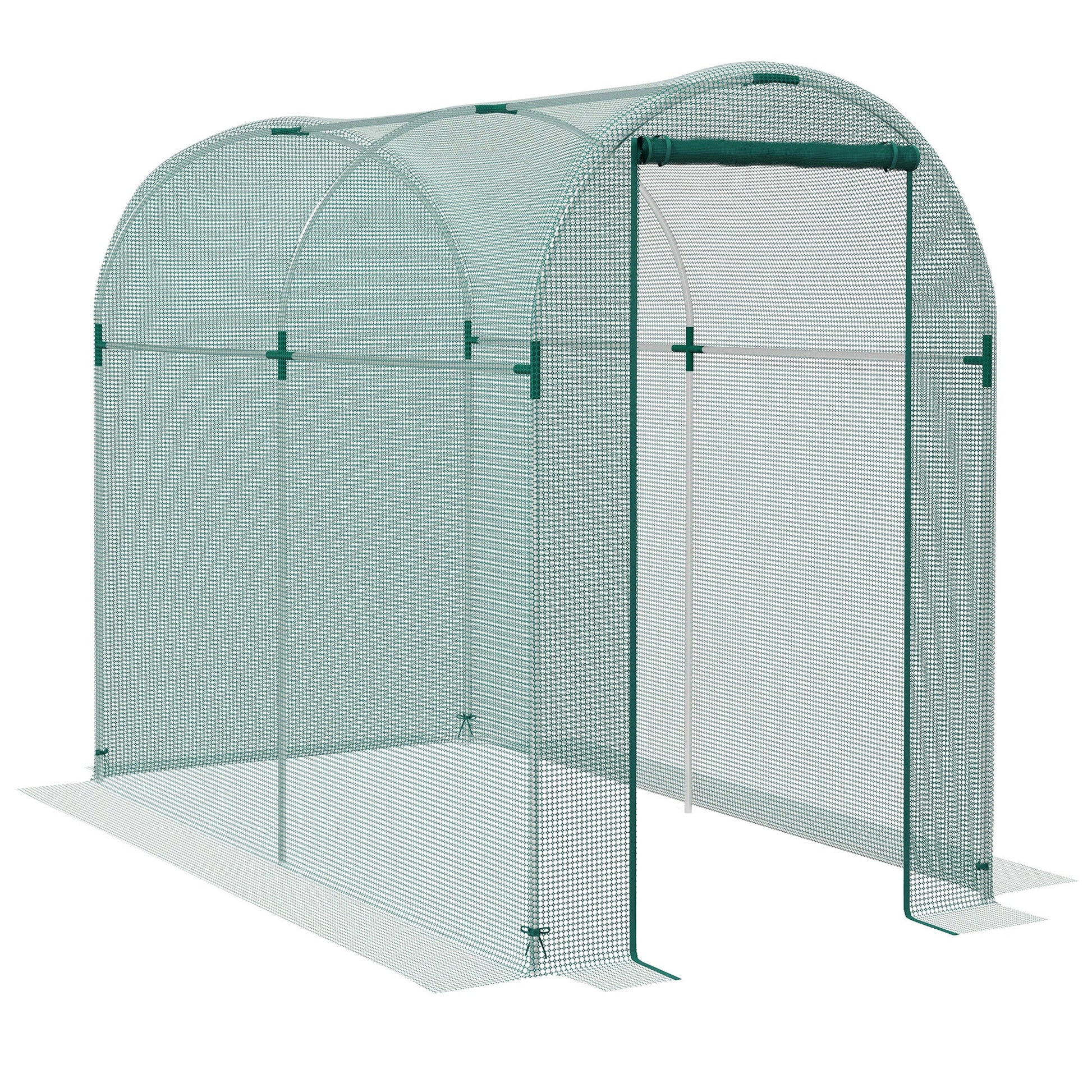 Fruit Cage Bird Netting, Heavy Duty Fruit and Vegetable Protection Tent with Zipped Door, Anti Bird, Insects, Small Animals, 1.2 x 2.4 x 1.9m, Green