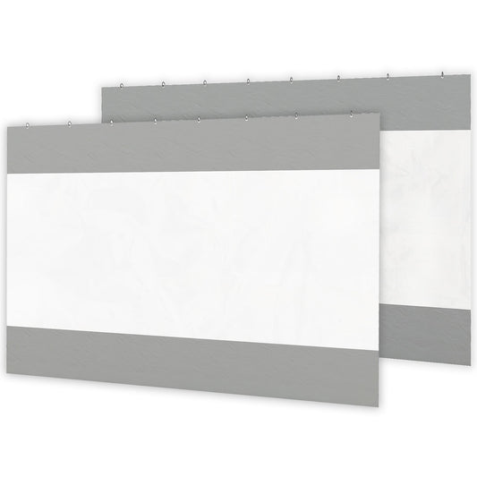 2 Pack Pergola Gazebo Side Panels with Large Window, for 3(m) Long Garden Pergola, 3x2m Gazebo Side Curtains Replacement, Grey
