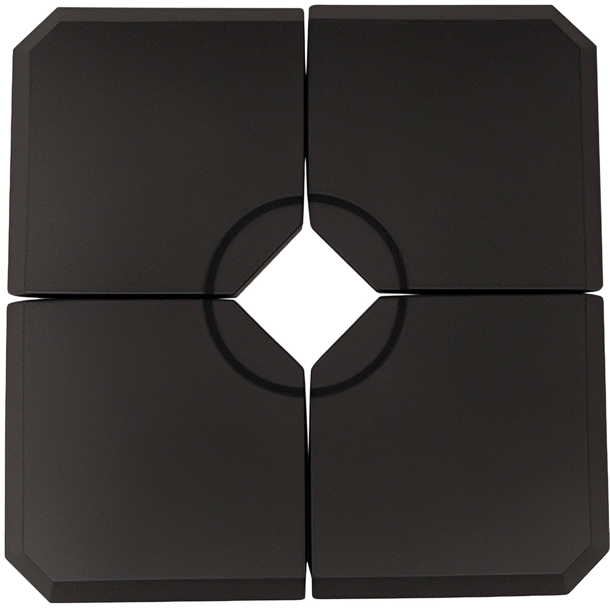 Set of 4 Parasol Base Stand Weights for Cantilever Parasols, Water and Sand Filled, Up to 120kg, Black