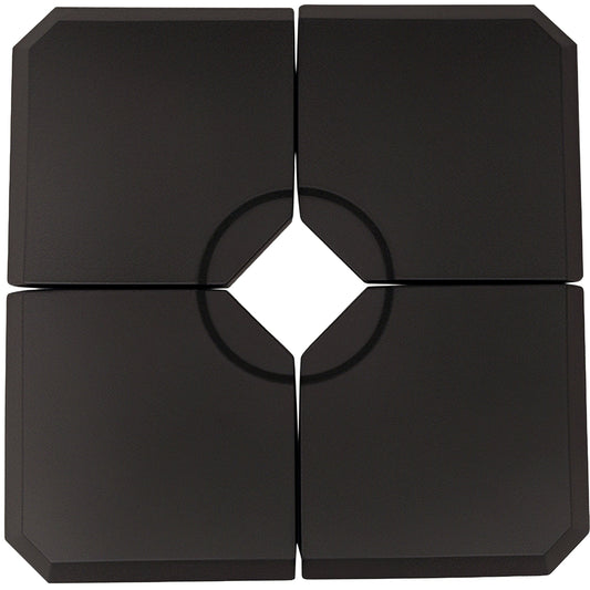 Set of 4 Parasol Base Stand Weights for Cantilever Parasols, Water and Sand Filled, Up to 120kg, Black