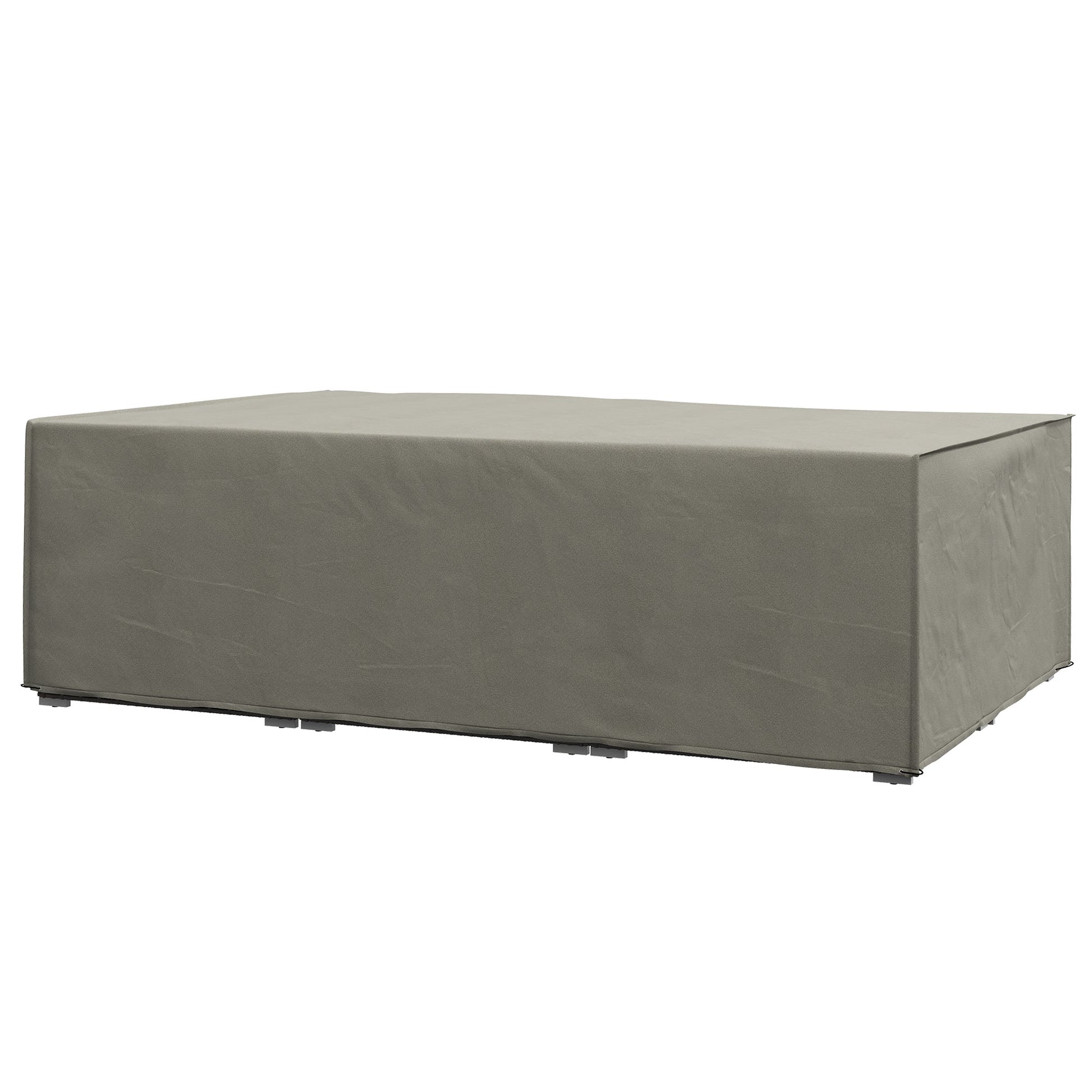 Garden Furniture Cover, Oxford Fabric Outdoor Rectangular Rattan Furniture Cover with PE Coating, Waterproof, Windproof, Anti-UV, 222 x 155 x 67cm, Grey