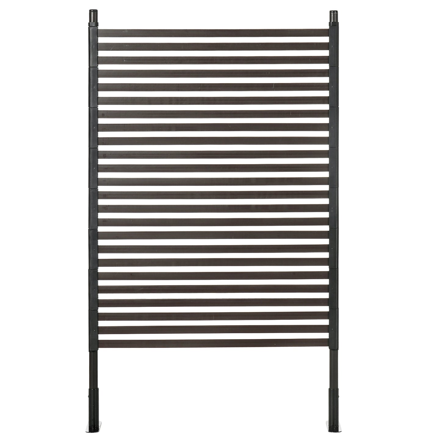 Garden Fence with 2 Standing Ways for Hard & Soft Ground, Decorative Outdoor Divider, Metal Animal Barrier Fence for Garden Patio, Brown