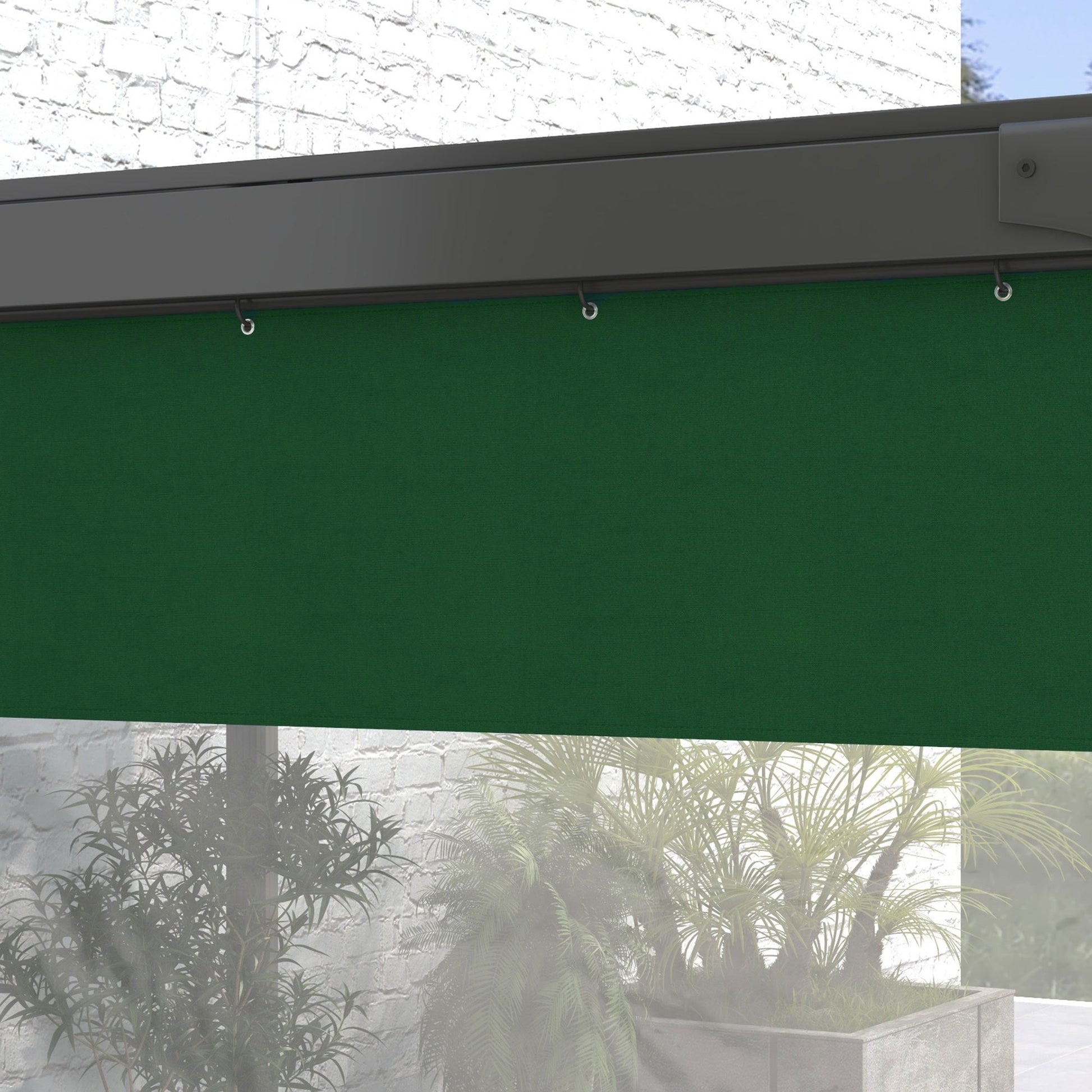 2 Pack Pergola Gazebo Side Panels with Large Window, for 3(m) Long Garden Pergola, 3x2m Gazebo Side Curtains Replacement, Green