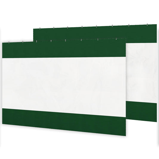 2 Pack Pergola Gazebo Side Panels with Large Window, for 3(m) Long Garden Pergola, 3x2m Gazebo Side Curtains Replacement, Green