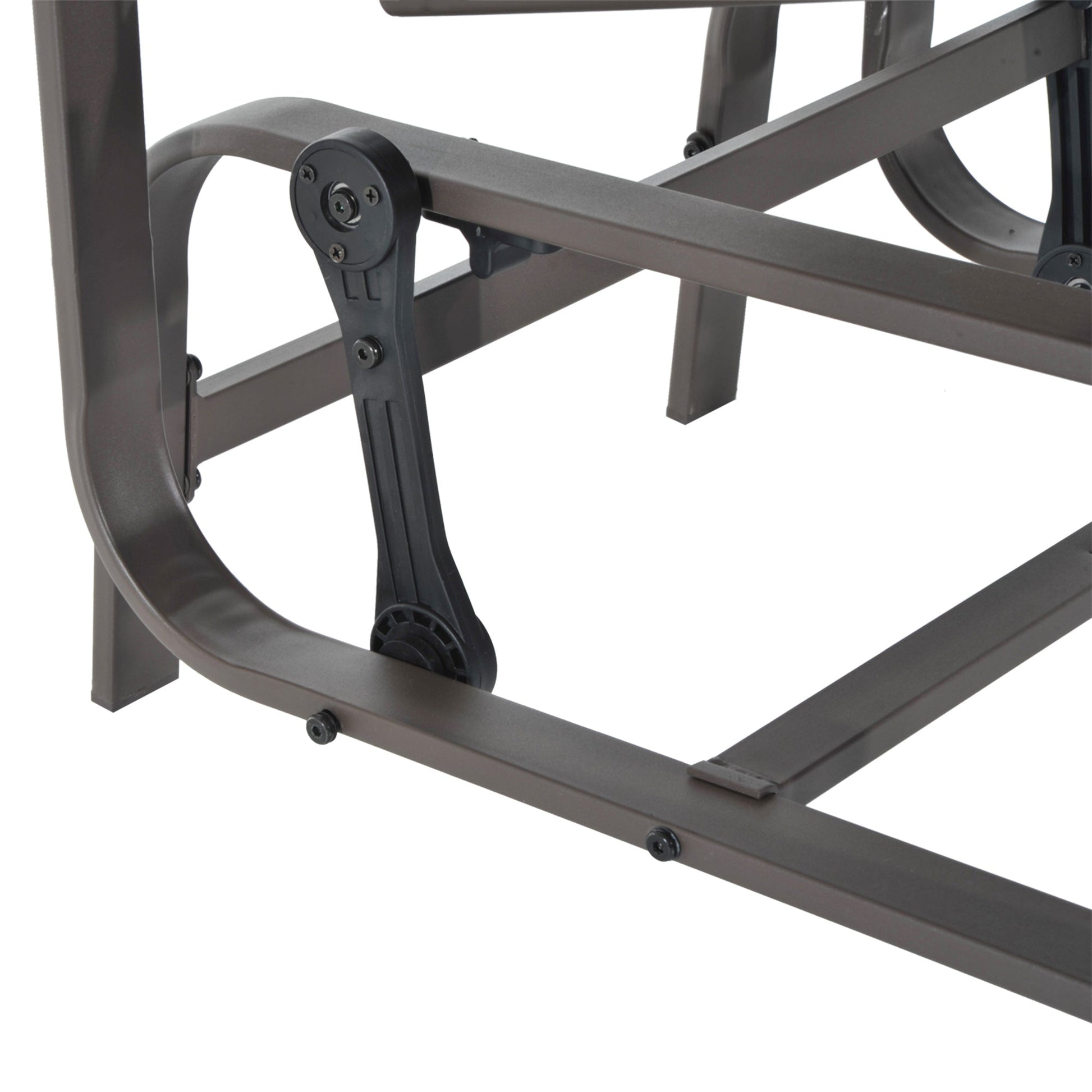 Outdoor Gliding Rocking Chair with Sturdy Metal Frame Garden Comfortable Swing Chair for Patio, Garden and Poolside, Grey
