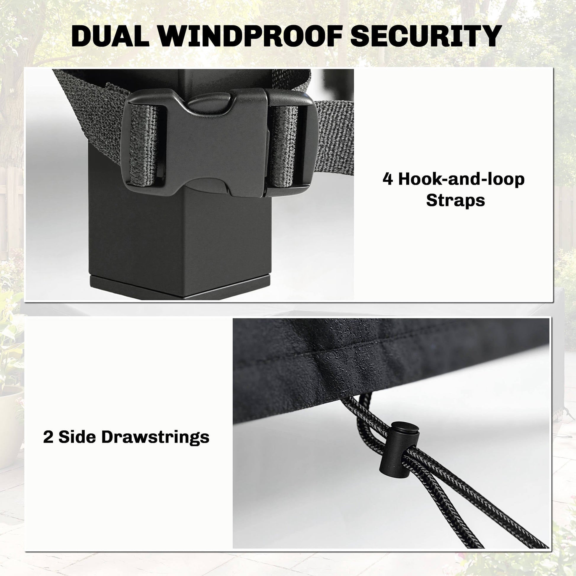 Garden Furniture Cover, Waterproof Outdoor Patio Furniture Cover with Air Vent, Bag, Heavy Duty 420D Oxford Fabric for Patio, 125 x 125 x 74 cm, Black