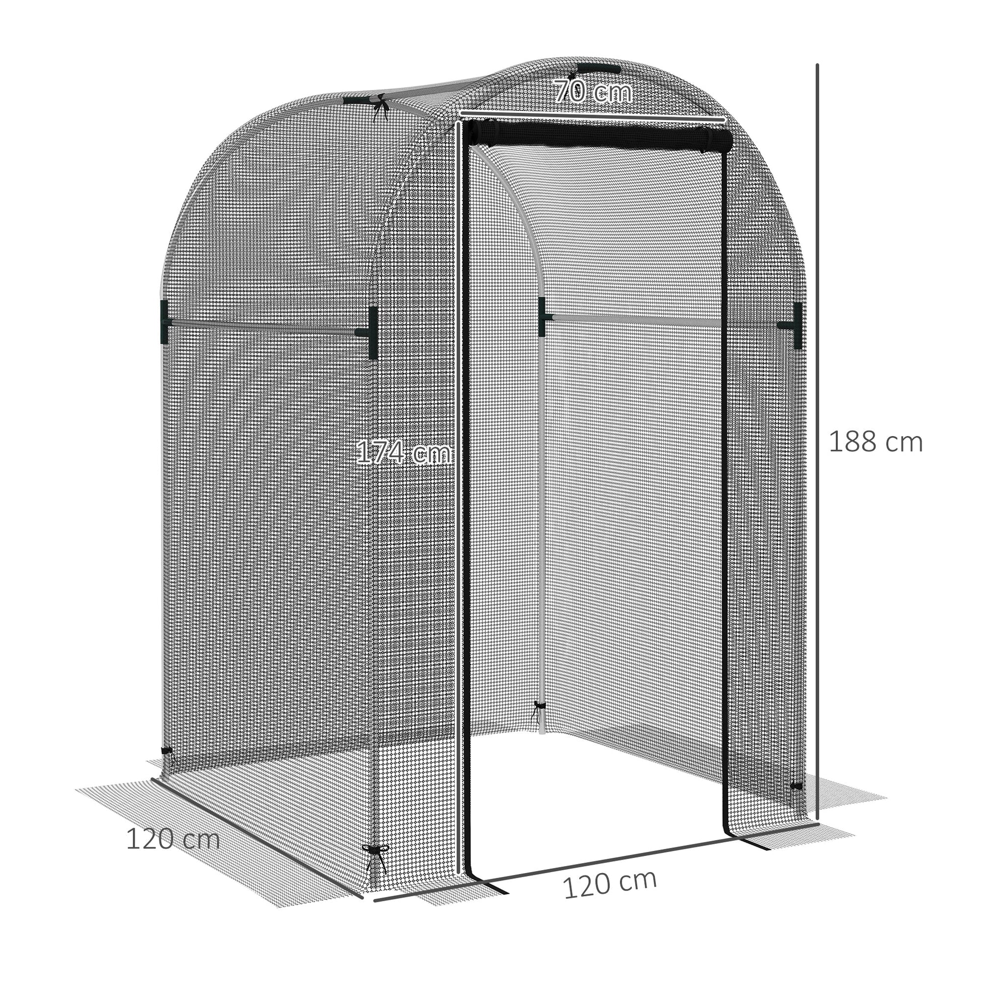 Fruit Cage Bird Netting, Heavy Duty Fruit and Vegetable Protection Tent with Zipped Door, Anti Bird, Insects, Small Animals, 1.2 x 1.2 x 1.9m, Black