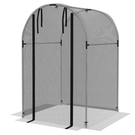 Fruit Cage Bird Netting, Heavy Duty Fruit and Vegetable Protection Tent with Zipped Door, Anti Bird, Insects, Small Animals, 1.2 x 1.2 x 1.9m, Black