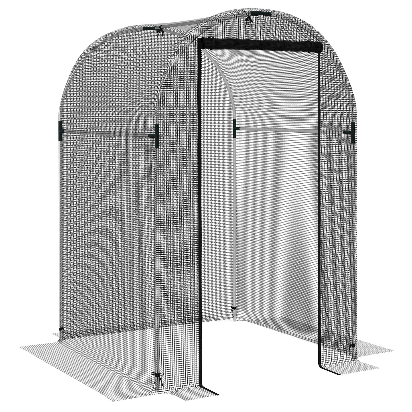 Fruit Cage Bird Netting, Heavy Duty Fruit and Vegetable Protection Tent with Zipped Door, Anti Bird, Insects, Small Animals, 1.2 x 1.2 x 1.9m, Black