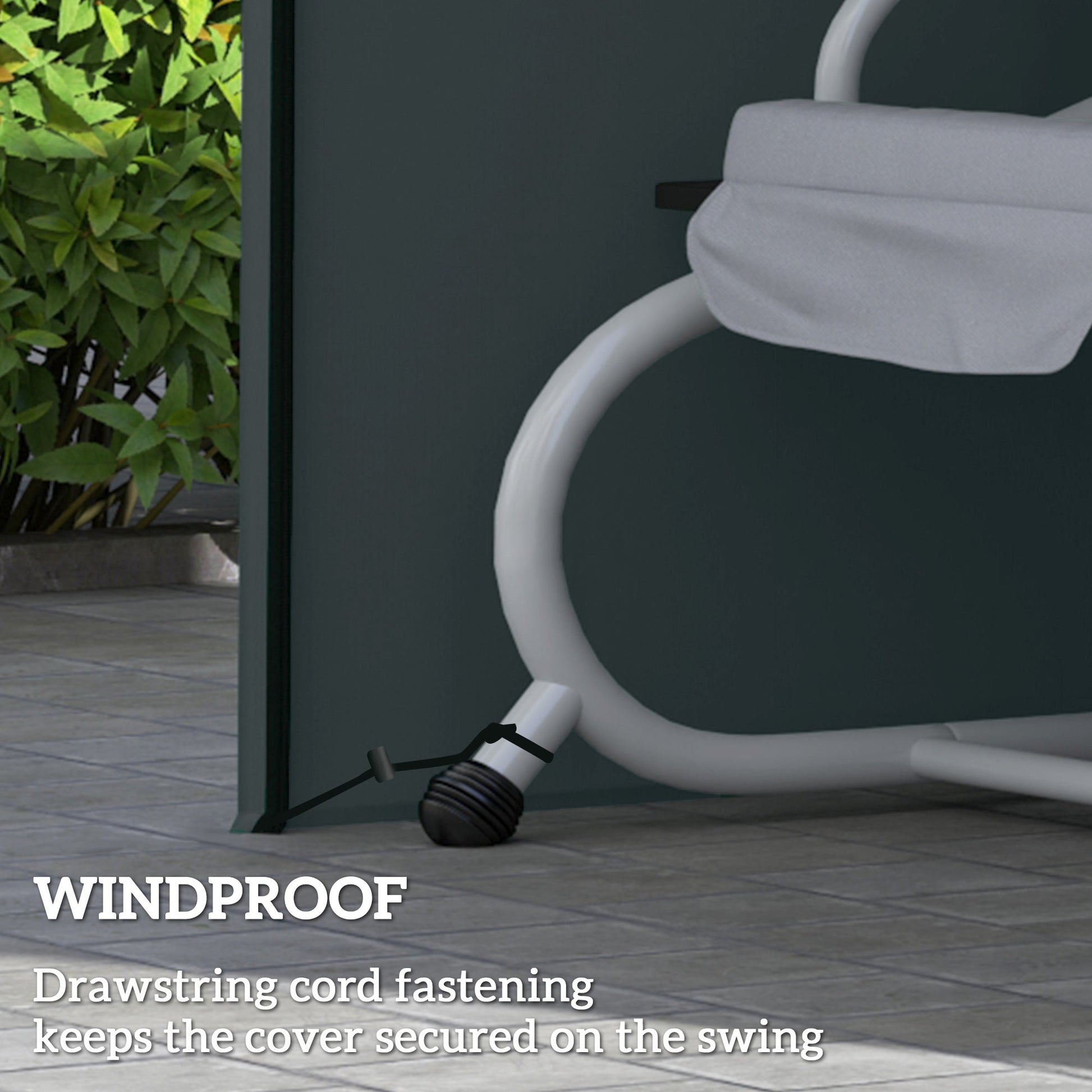 3 Seater Garden Swing Cover, Waterproof Swing Chair Cover, Windproof and Anti-UV 420D Outdoor Swing Bench Cover with Zip, 220 x 125 x 172cm, Grey
