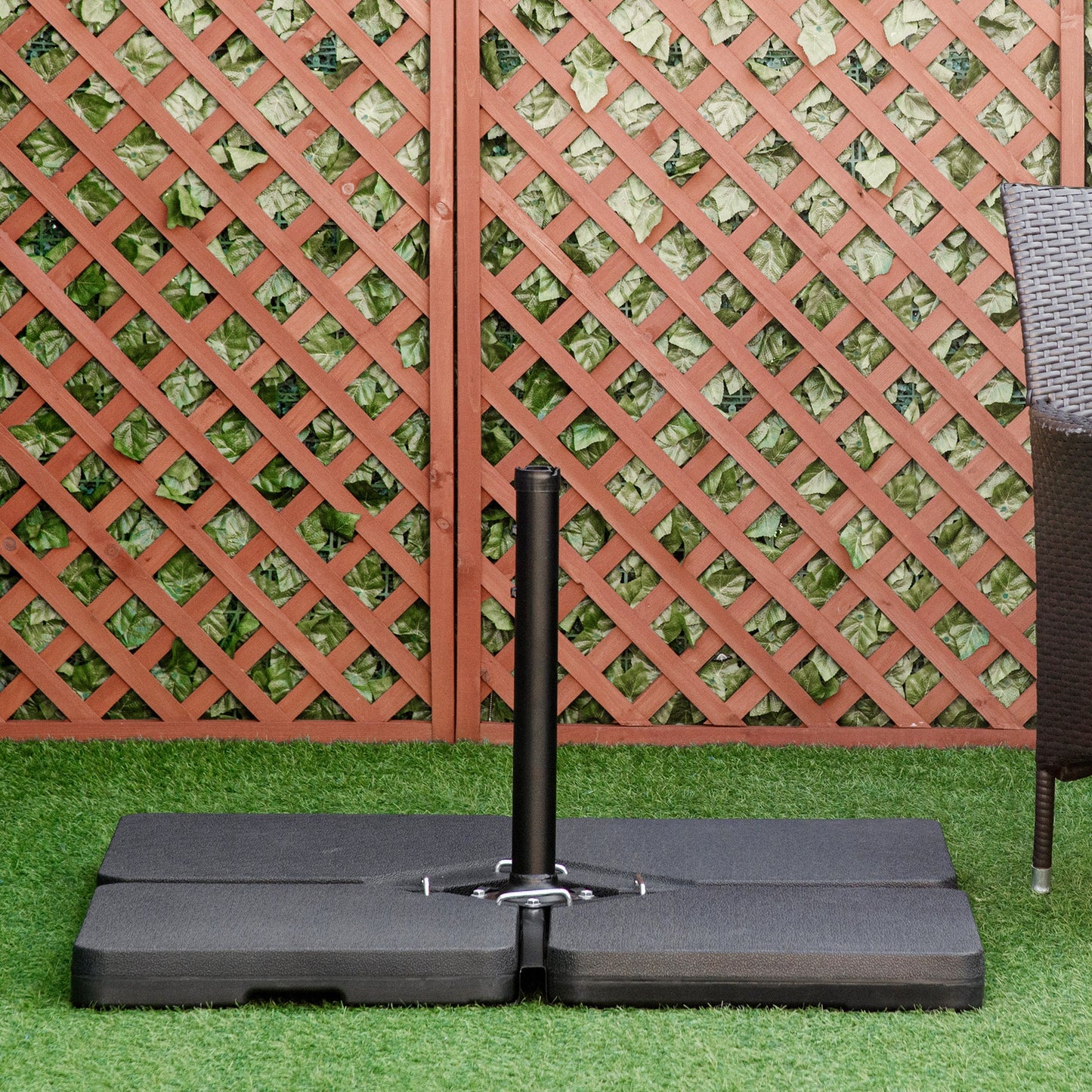 Set of 4 Parasol Base Weights, Umbrella Weight Set for Banana Hanging Cantilever Umbrella, Can Be Filled with Sand or Water, Black