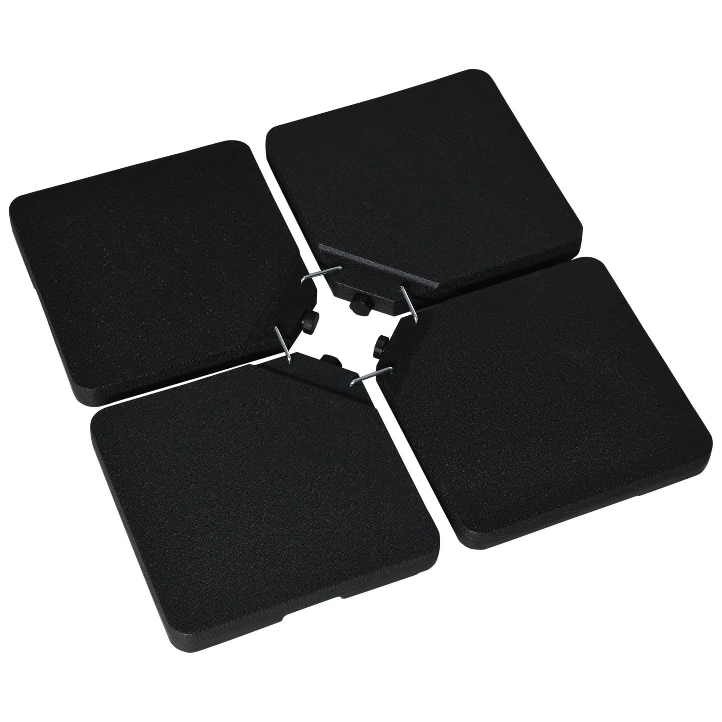 Set of 4 Parasol Base Weights, Umbrella Weight Set for Banana Hanging Cantilever Umbrella, Can Be Filled with Sand or Water, Black