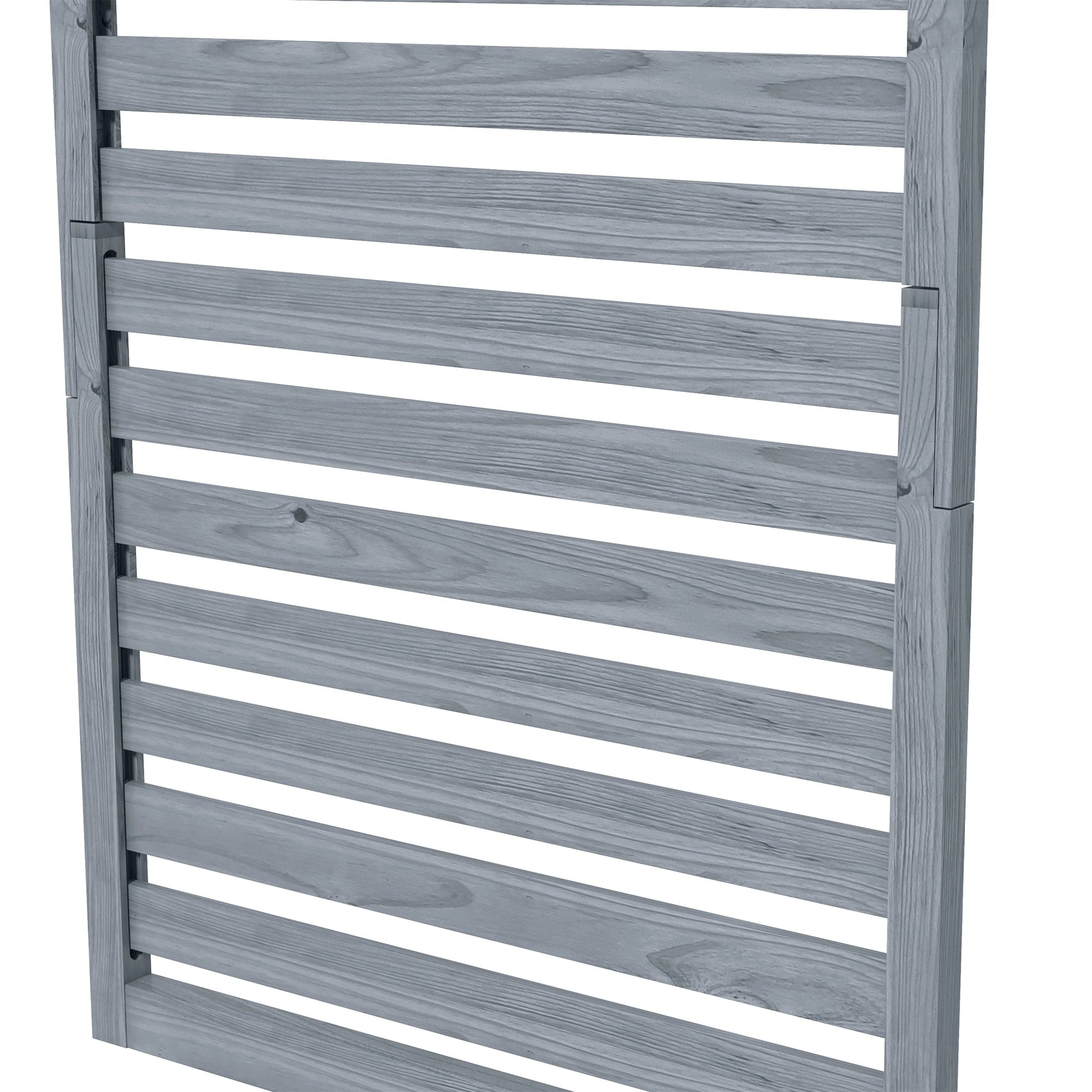 2-pieces Outdoor Plant Stands with Hanging Planter Shelves and Slatted Trellis for Climbing Plants, 170cm Wall Mount Wooden Plant Rack for Patio, Balcony, Porch, Grey