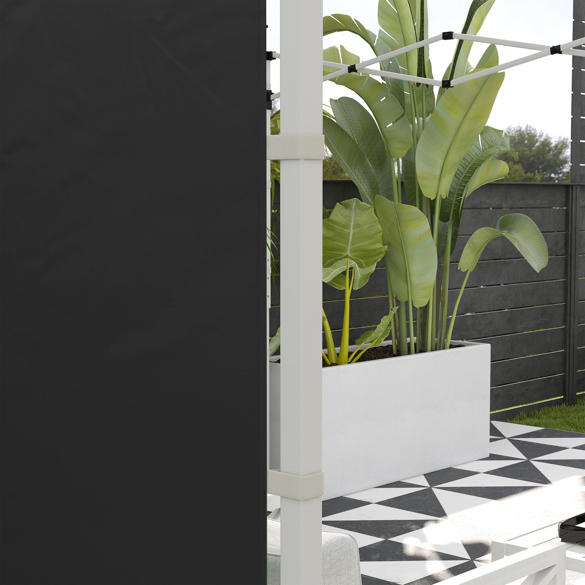 Gazebo Side Panels with Windows and Doors, for 3x3(m) or 3x6m Pop Up Gazebo, 2 Pack Sides Replacement, Black