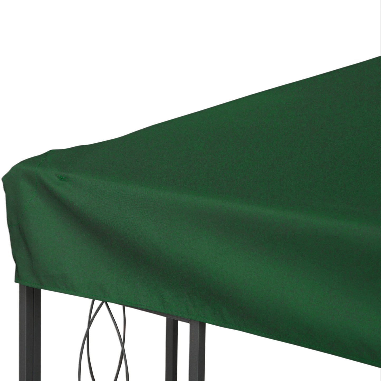 3x4m Gazebo Canopy Replacement Cover, 2 Tier Top Roof UV Cover Garden Patio Outdoor Sun Awning Shelters, Green (TOP COVER ONLY)