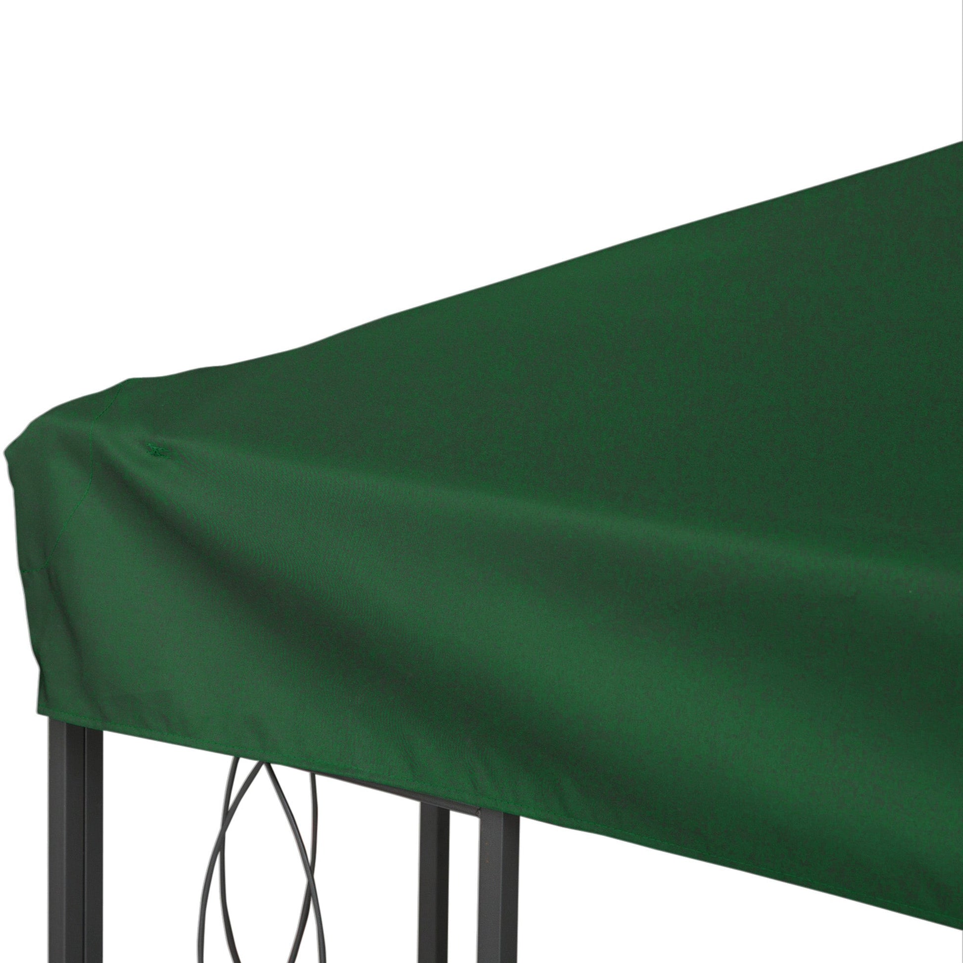 3x4m Gazebo Canopy Replacement Cover, 2 Tier Top Roof UV Cover Garden Patio Outdoor Sun Awning Shelters, Green (TOP COVER ONLY)