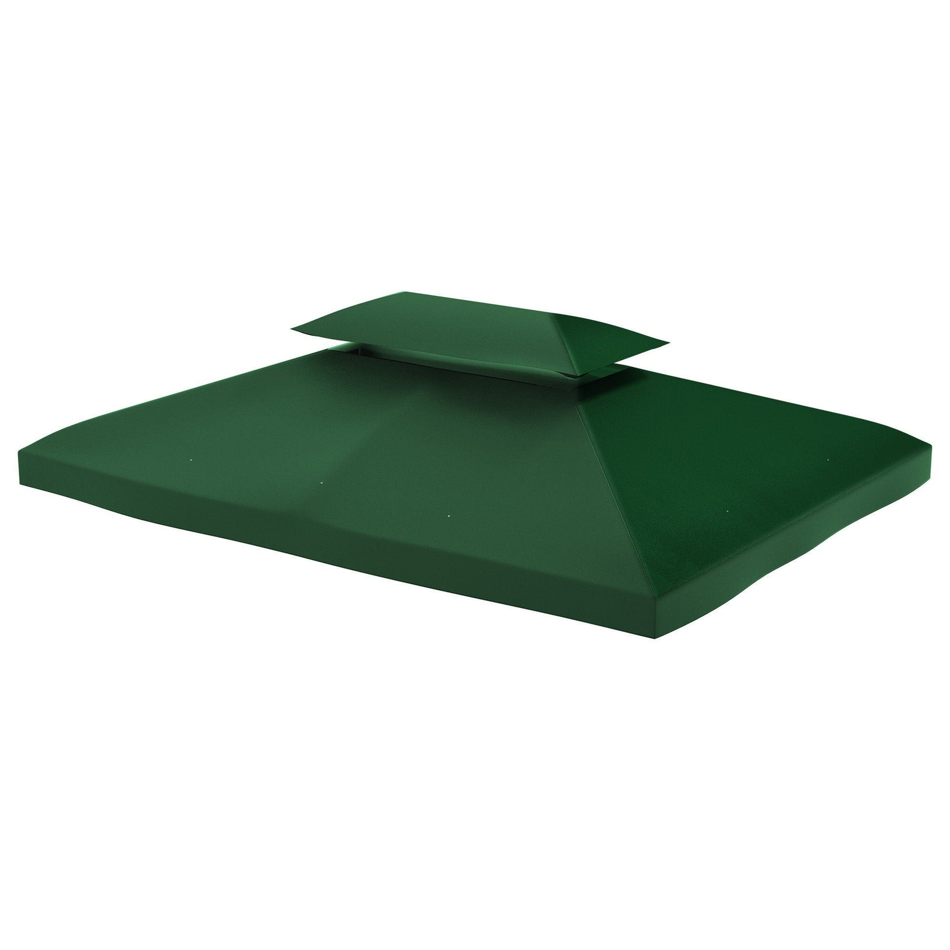 3x4m Gazebo Canopy Replacement Cover, 2 Tier Top Roof UV Cover Garden Patio Outdoor Sun Awning Shelters, Green (TOP COVER ONLY)