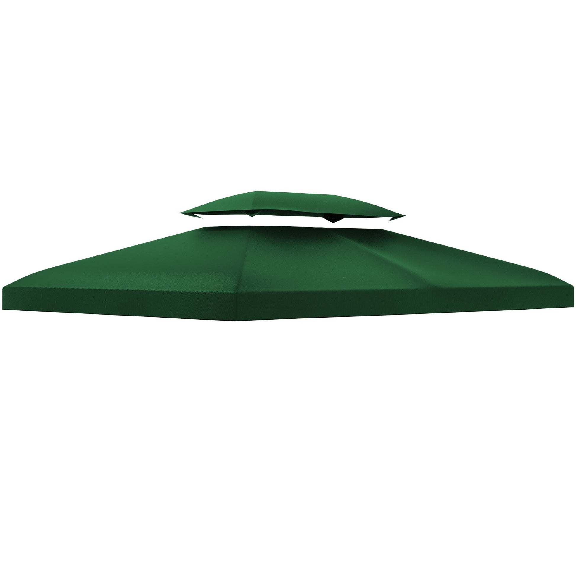 3x4m Gazebo Canopy Replacement Cover, 2 Tier Top Roof UV Cover Garden Patio Outdoor Sun Awning Shelters, Green (TOP COVER ONLY)