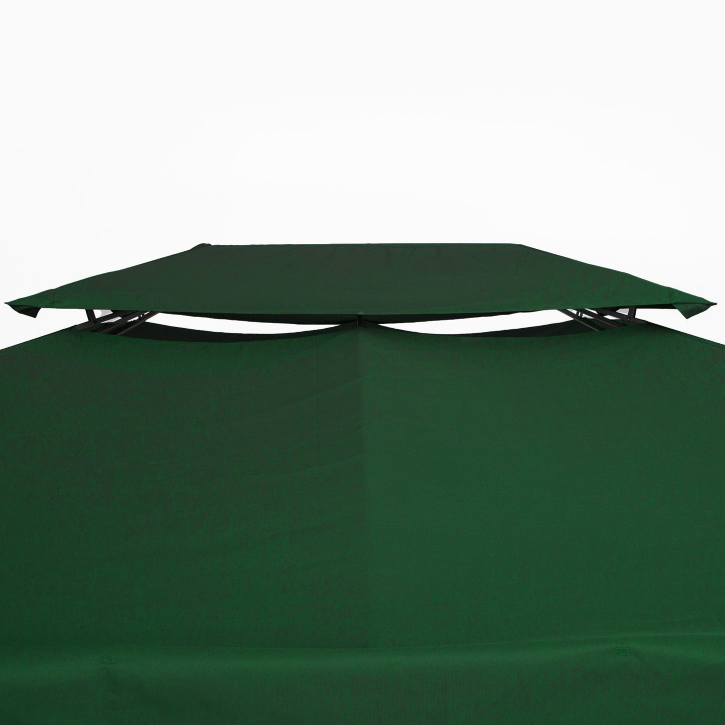 3x4m Gazebo Canopy Replacement Cover, 2 Tier Top Roof UV Cover Garden Patio Outdoor Sun Awning Shelters, Green (TOP COVER ONLY)