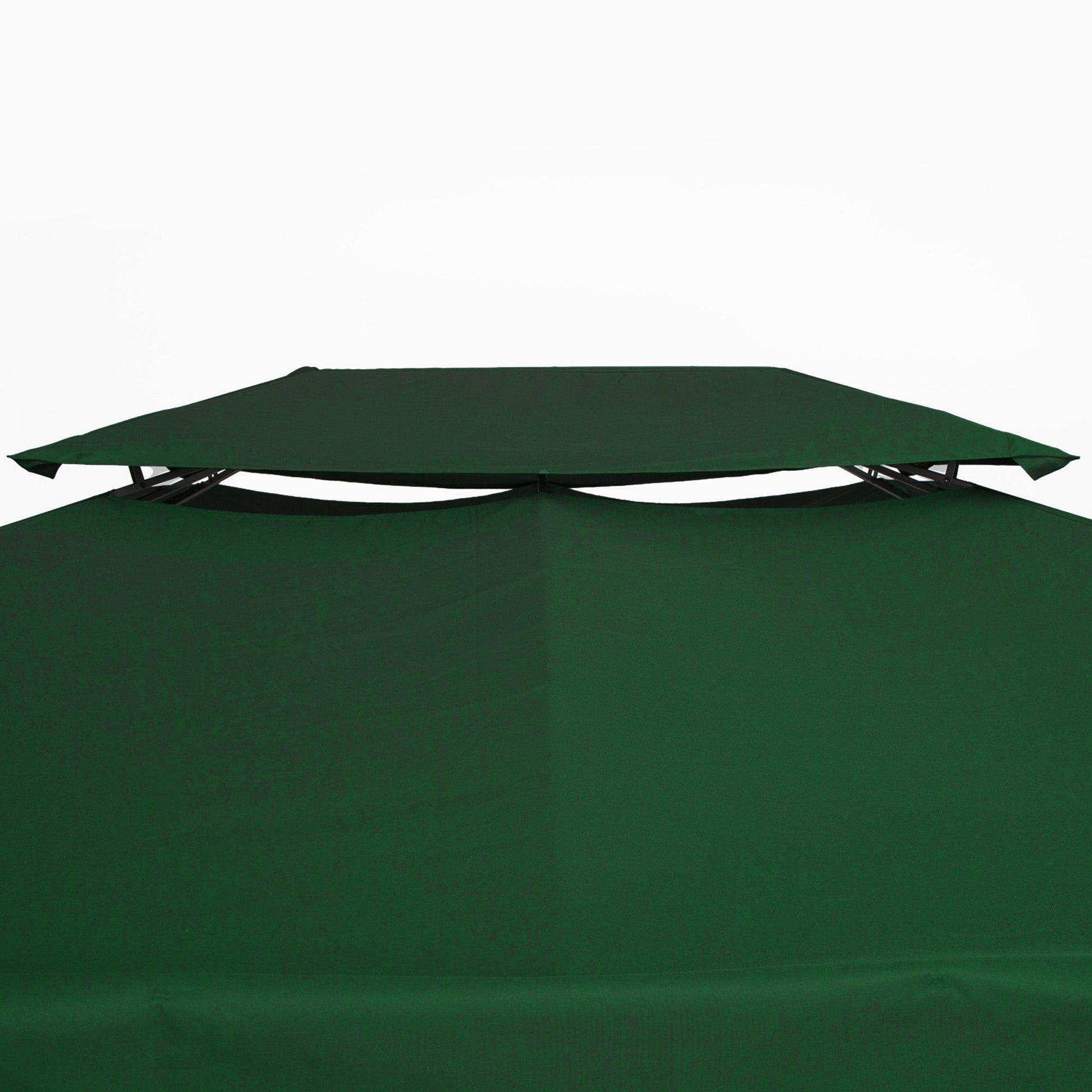 3x4m Gazebo Canopy Replacement Cover, 2 Tier Top Roof UV Cover Garden Patio Outdoor Sun Awning Shelters, Green (TOP COVER ONLY)