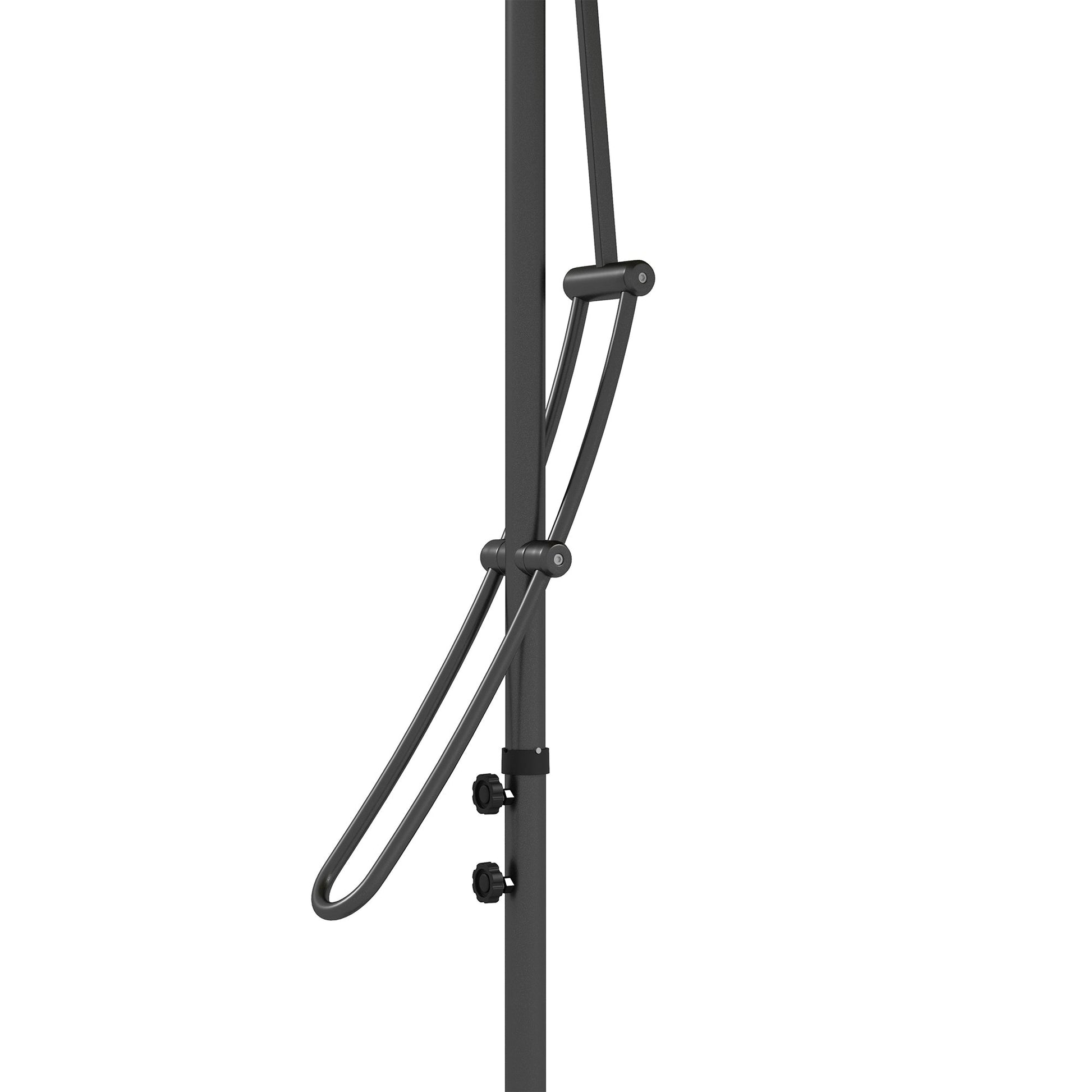 3(m) Cantilever Parasol with Solar LED and Easy Lever, Garden Parasol Umbrella with Cross Base and Waterproof Cover, Outdoor Sun Shades, Black