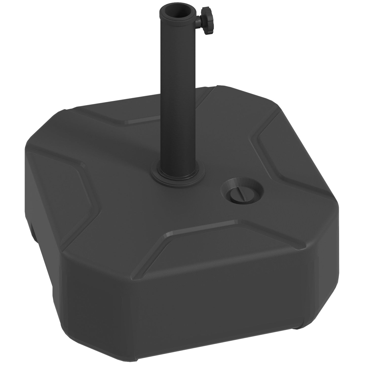 Square Garden Parasol Base, Garden Umbrella Stand Heavy Duty Parasol Base, Filled Up to 25kg with Stand or 20kg with Water for for 38, 48 mm Poles, Black