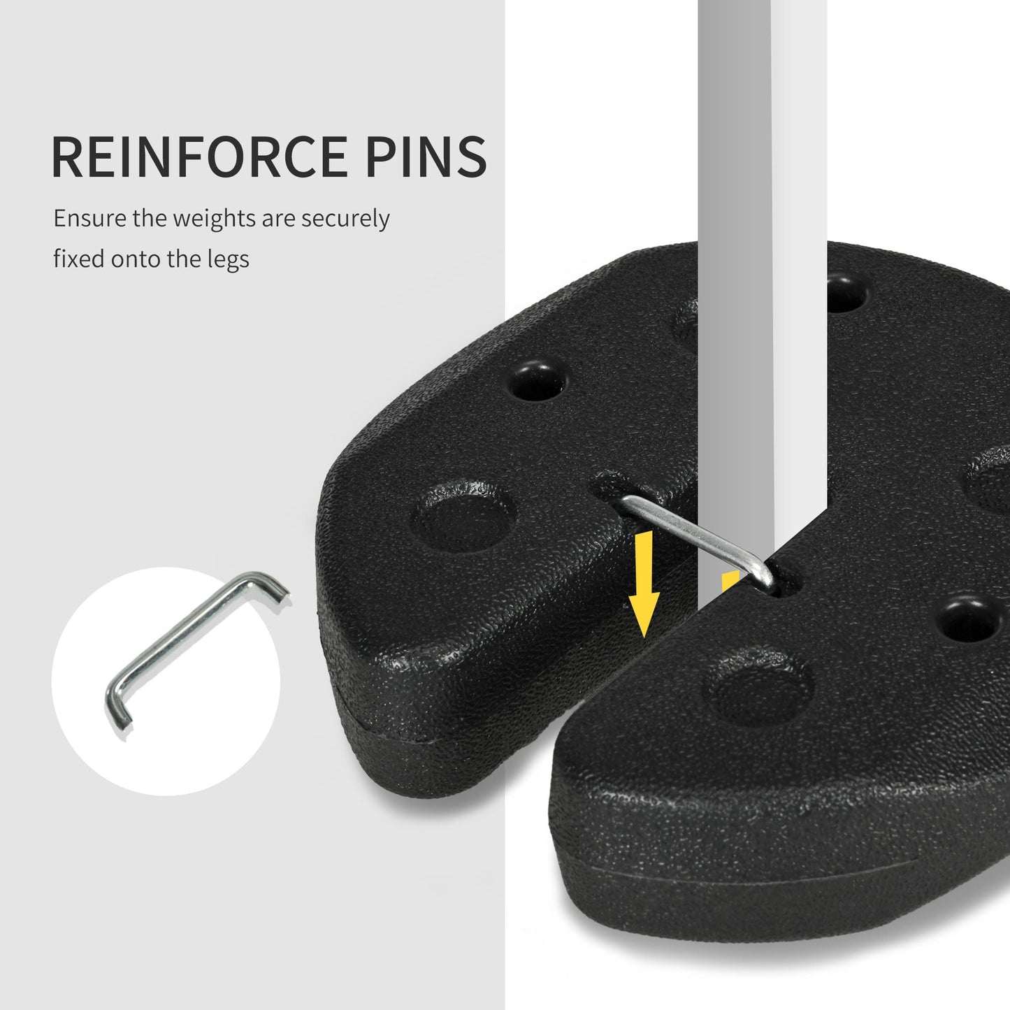 Gazebo Weights Set of 4, Total 12KG Weights for Gazebo Legs with Reinforce Pins and Carry Belt, for Gazebos Shelters Marquees Tents