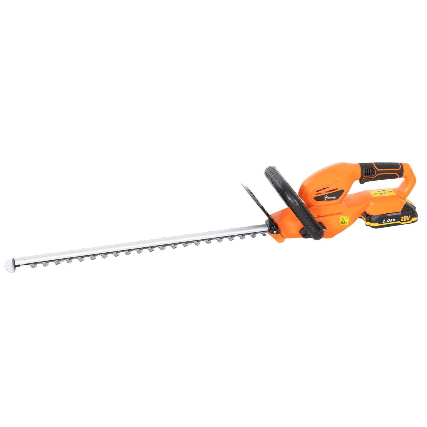 20" Cordless Hedge Trimmer, 18V Electric Hedge Cutter with 51cm Dual Action Blade, 2000mAh Battery and Charger for Garden Branches, Shrubs, Twigs, Orange