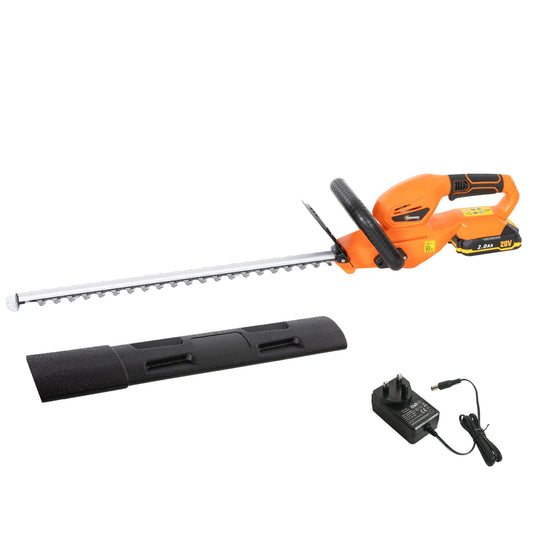 20" Cordless Hedge Trimmer, 18V Electric Hedge Cutter with 51cm Dual Action Blade, 2000mAh Battery and Charger for Garden Branches, Shrubs, Twigs, Orange