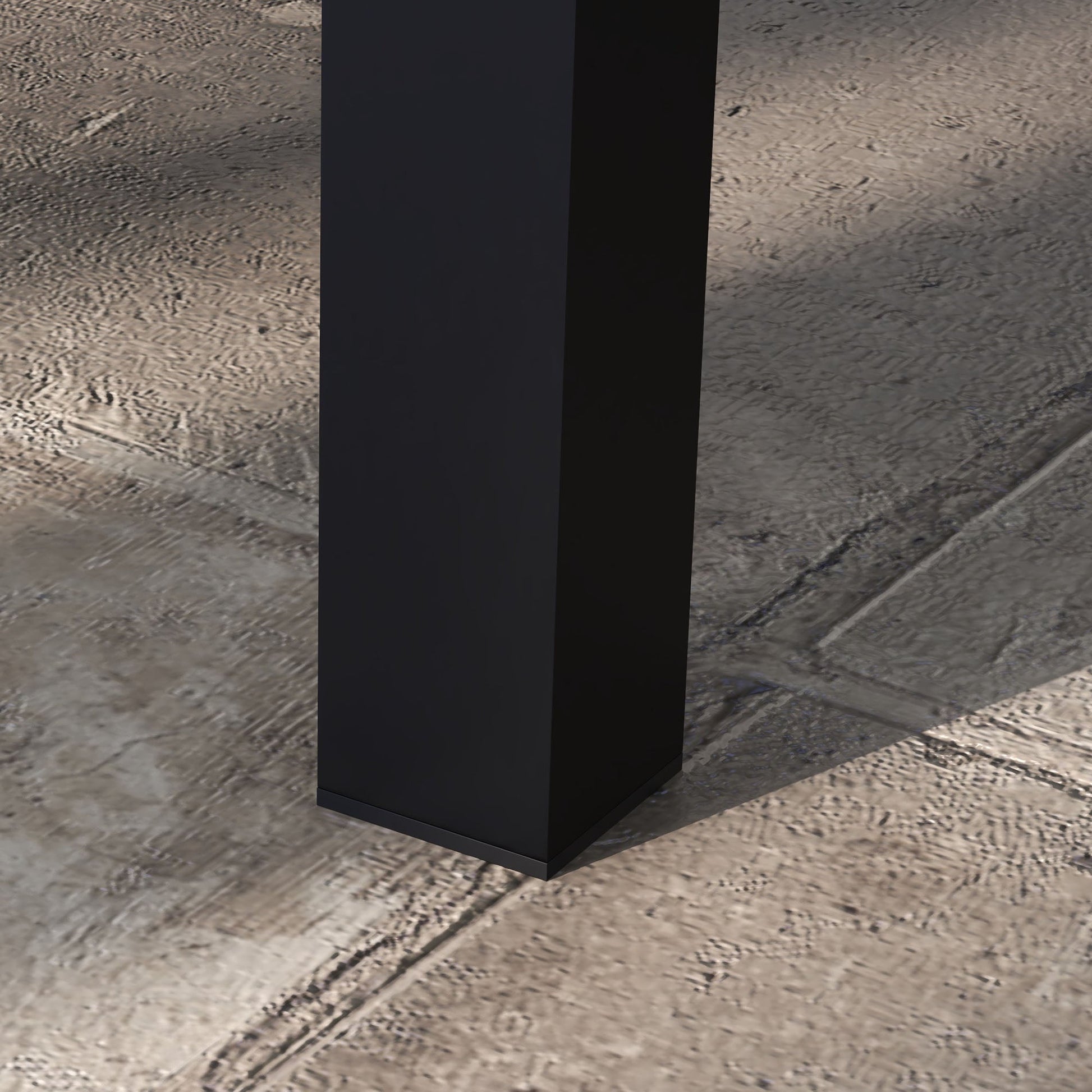 Aluminium Outdoor Coffee Table, Rectangular Patio Side Table with Wood Grain Effect and Slat Tabletop for Indoor, Garden, Balcony, 100cm x 60cm, Black