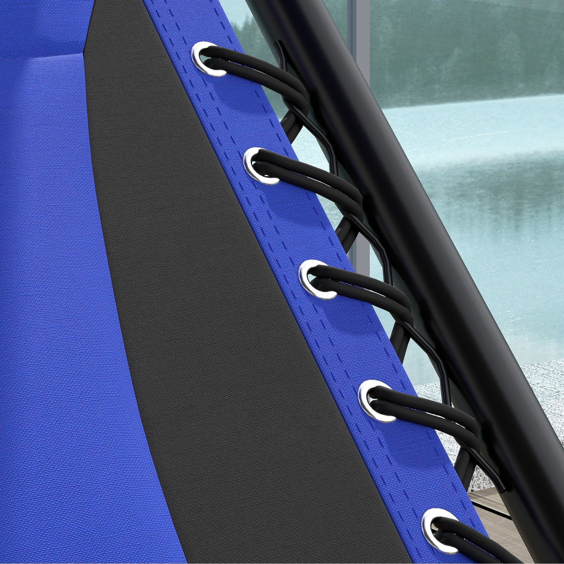 Zero Gravity Lounger Chair, Folding Reclining Patio Chair with Shade Cover, Padded Seat, Cup Holder, Soft Cushion and Headrest for Poolside, Camping, Blue