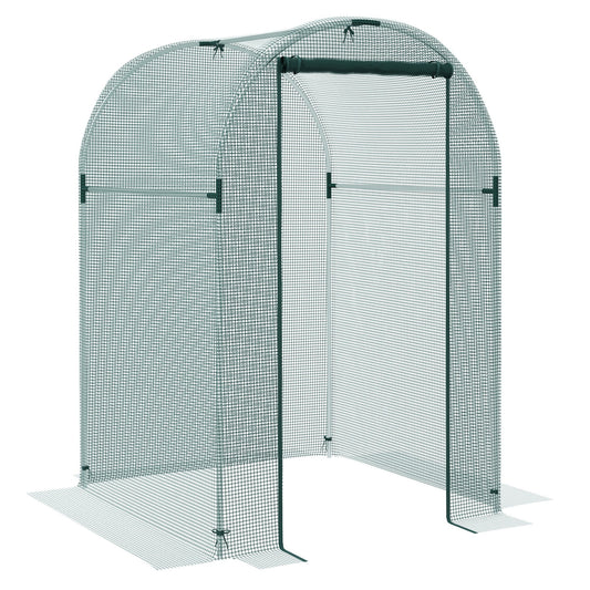 Fruit Cage Bird Netting, Heavy Duty Fruit and Vegetable Protection Tent with Zipped Door, Anti Bird, Insects, Small Animals, 1.2 x 1.2 x 1.9m, Green