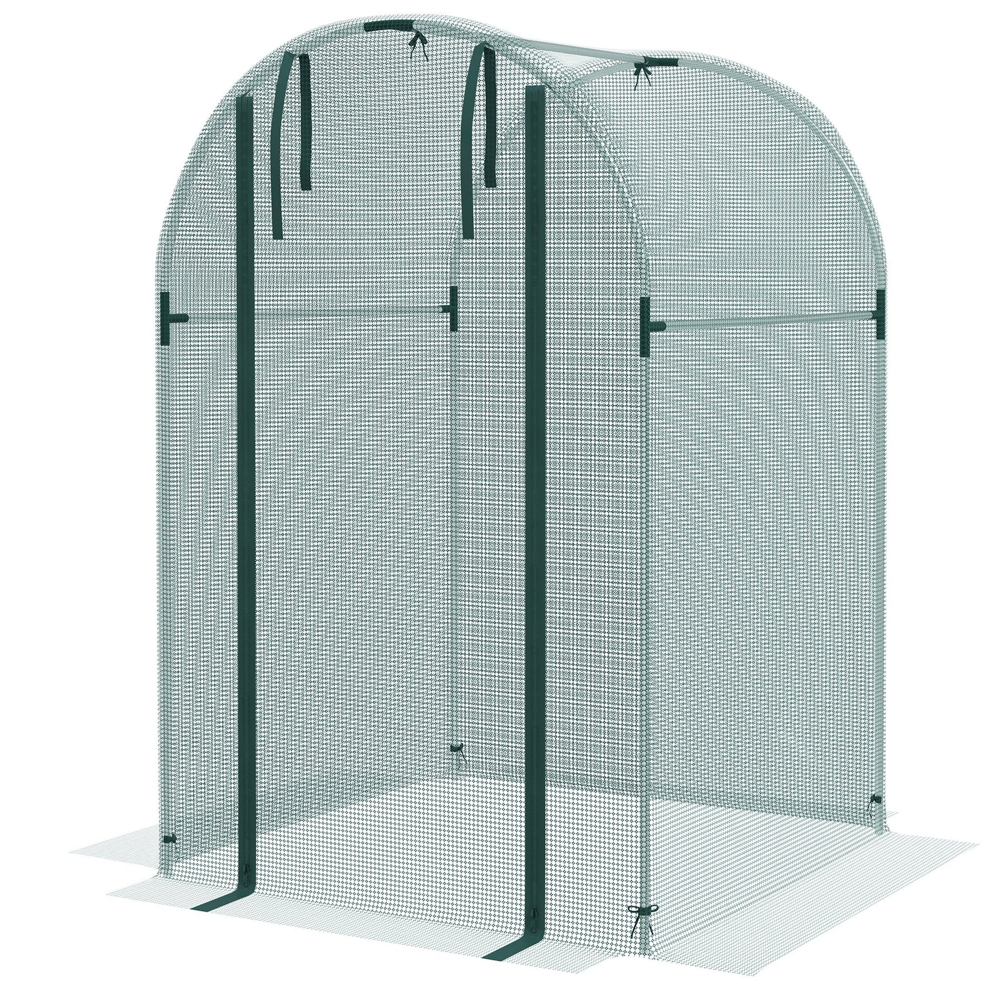 Fruit Cage Bird Netting, Heavy Duty Fruit and Vegetable Protection Tent with Zipped Door, Anti Bird, Insects, Small Animals, 1.2 x 1.2 x 1.9m, Green