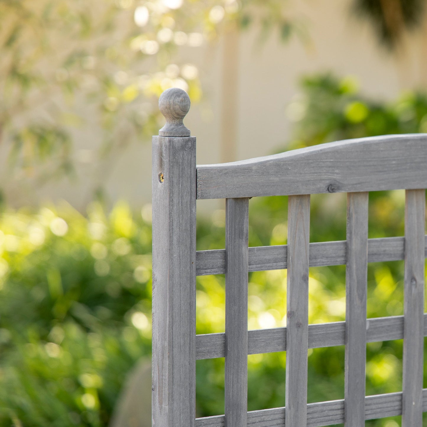 Garden Planters with Trellis for Climbing Vines, Wooden Raised Beds for Garden, Free Standing Flower Pot, Indoor Outdoor Display Rack, 64 x 28 x 120 cm, Grey