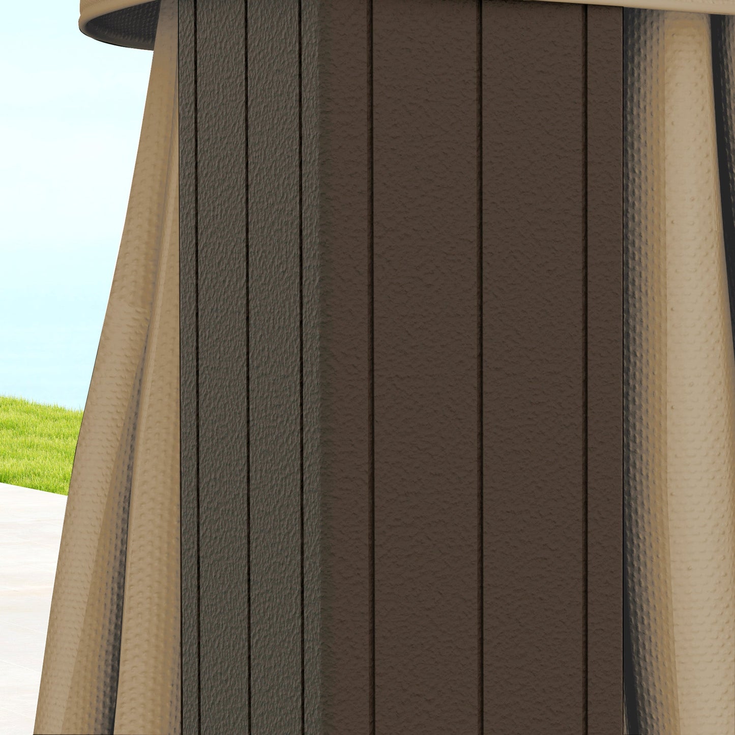 3 x 3 m Hardtop Gazebo with Netting and Curtains, Garden Gazebo Canopy Shelter with Metal Roof, Aluminium Frame, for Garden, Deck, Bronze Tone