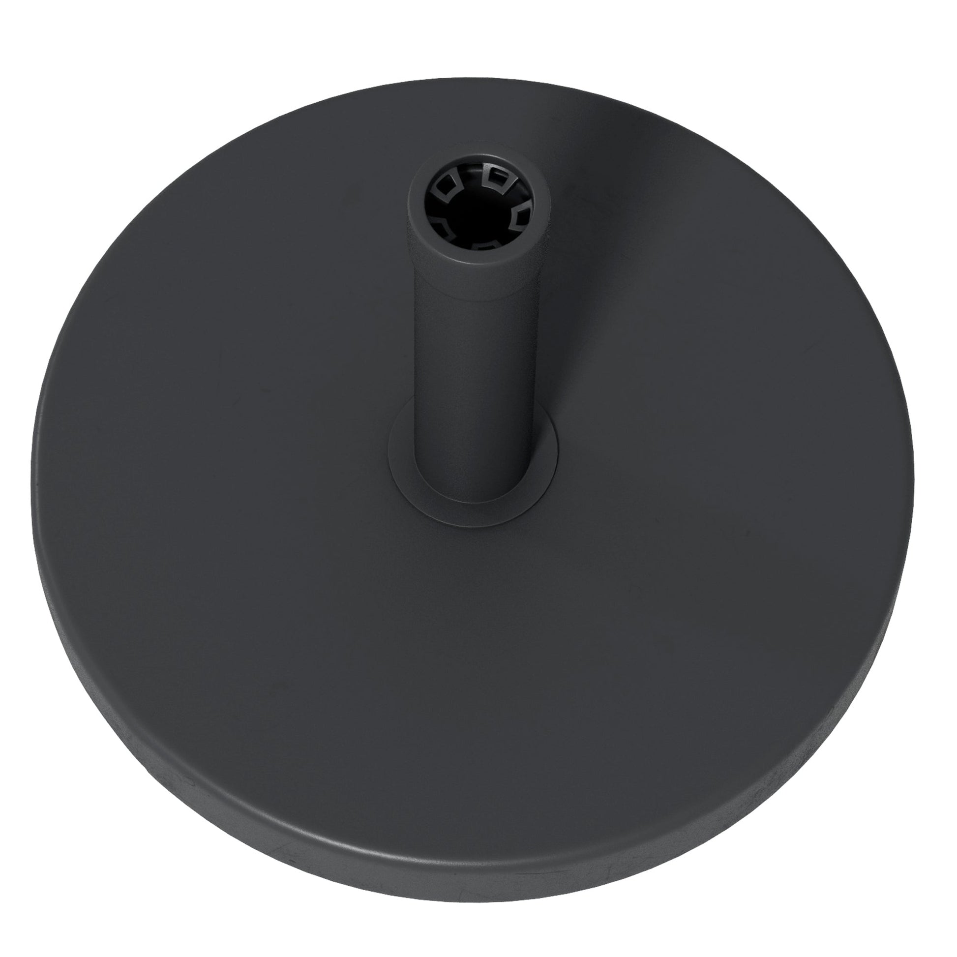 15kg Concrete Parasol Base, Heavy Duty Patio Umbrella Stand with Grip Handle, 46.5cm Round Garden Parasol Holder for 24 to 38mm Poles, Black