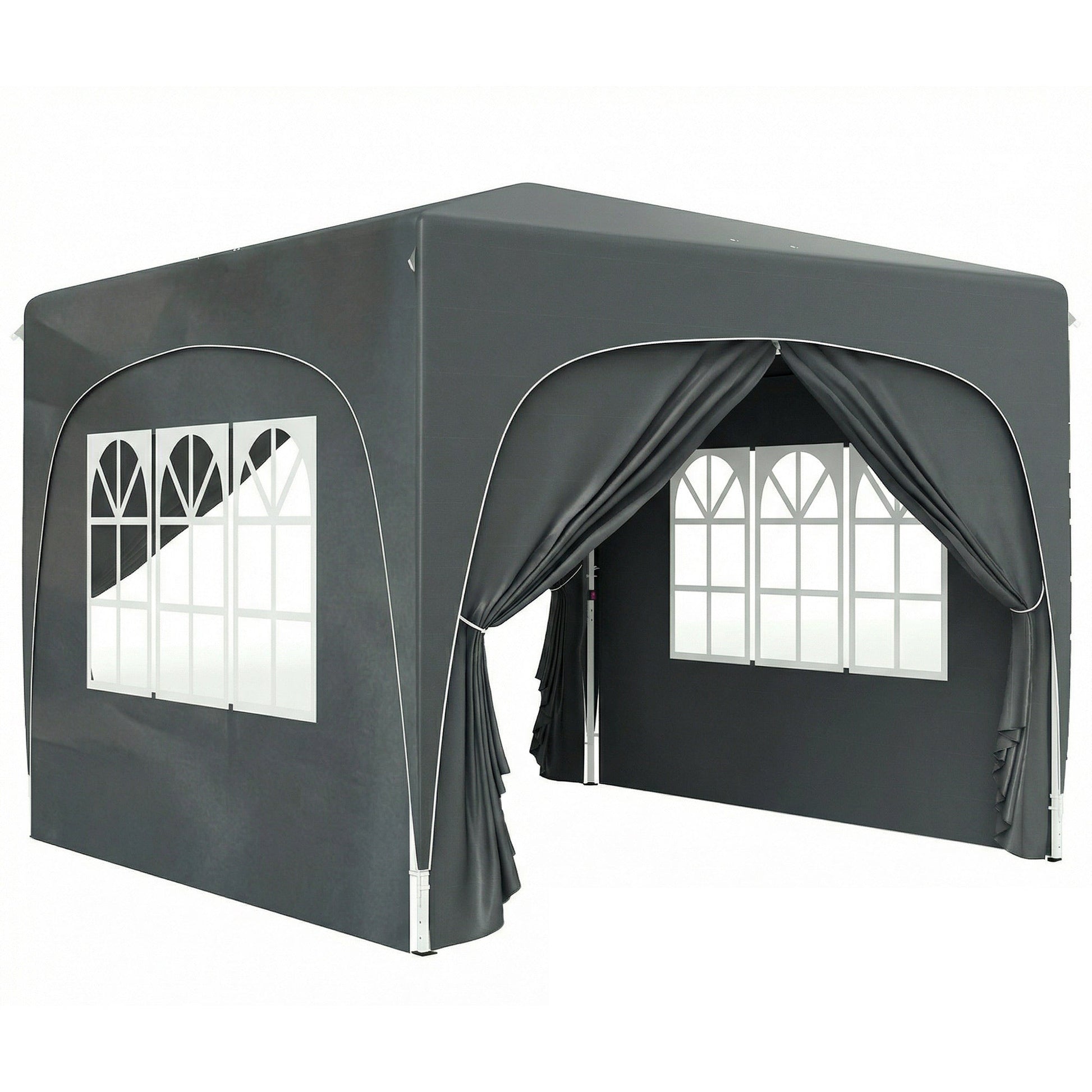 3 x 3(m) Pop Up Gazebo with Sides and Carry Bag, UPF50+, Height Adjustable Party Tent Instant Event Shelter for Garden, Outdoor, Patio, Dark Grey