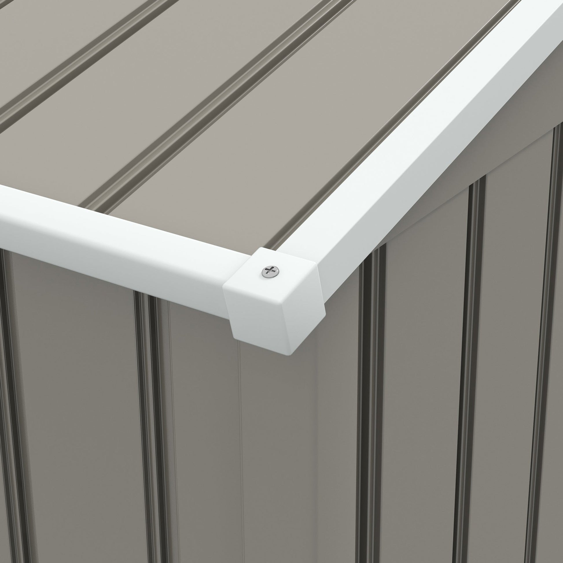7.7 x 5.7ft Metal Garden Shed, Galvanised Outdoor Tool Storage House with Ventilation Slots and Sliding Doors, Light Grey